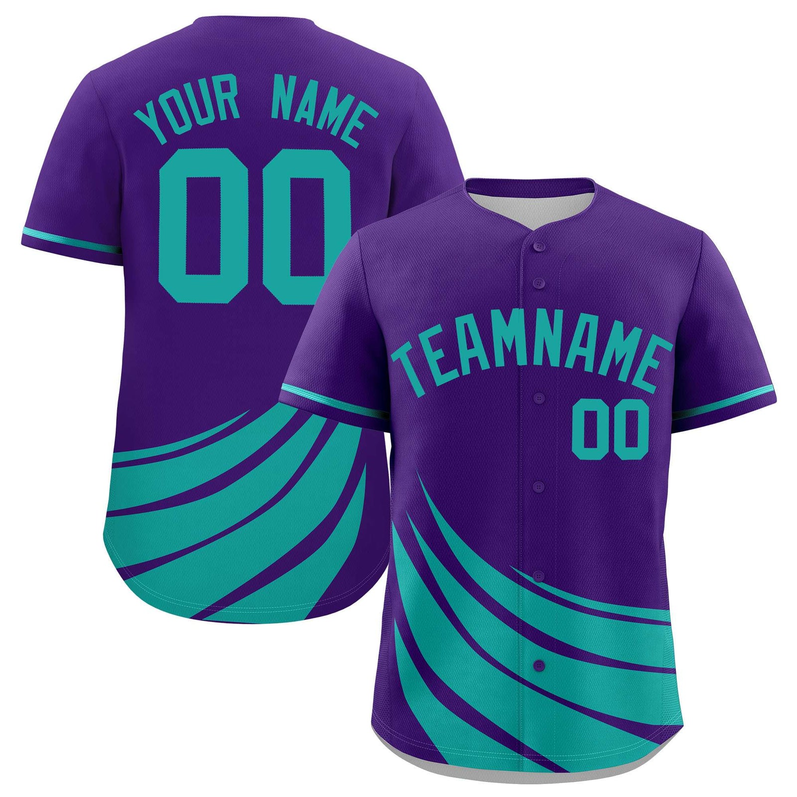 Custom Purple Aqua Wind Mark Graffiti Pattern Authentic Baseball Jersey