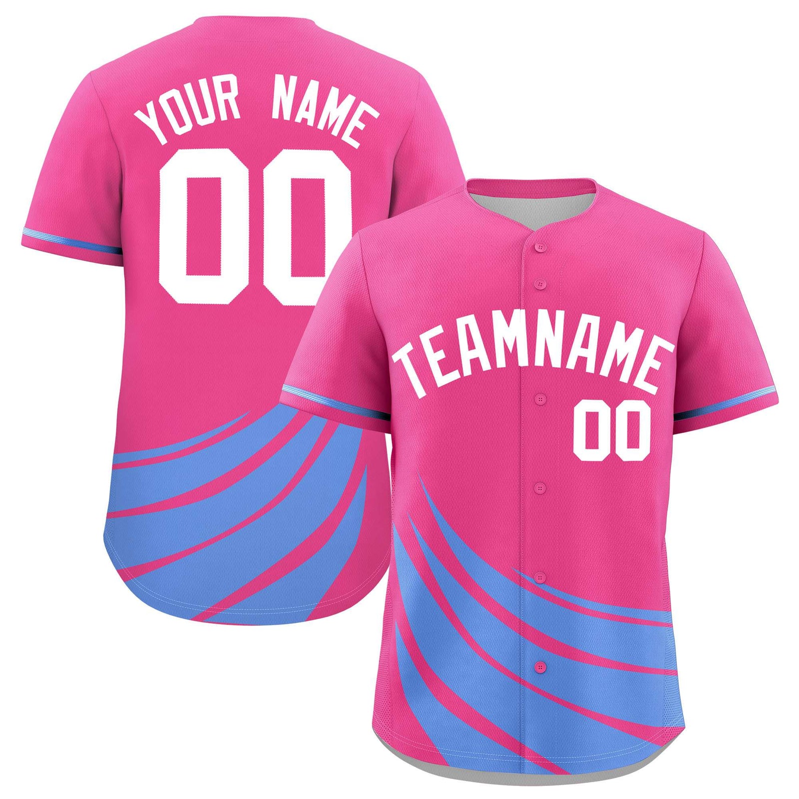 Custom Pink Light Blue Wind Mark Graffiti Pattern Authentic Baseball Jersey