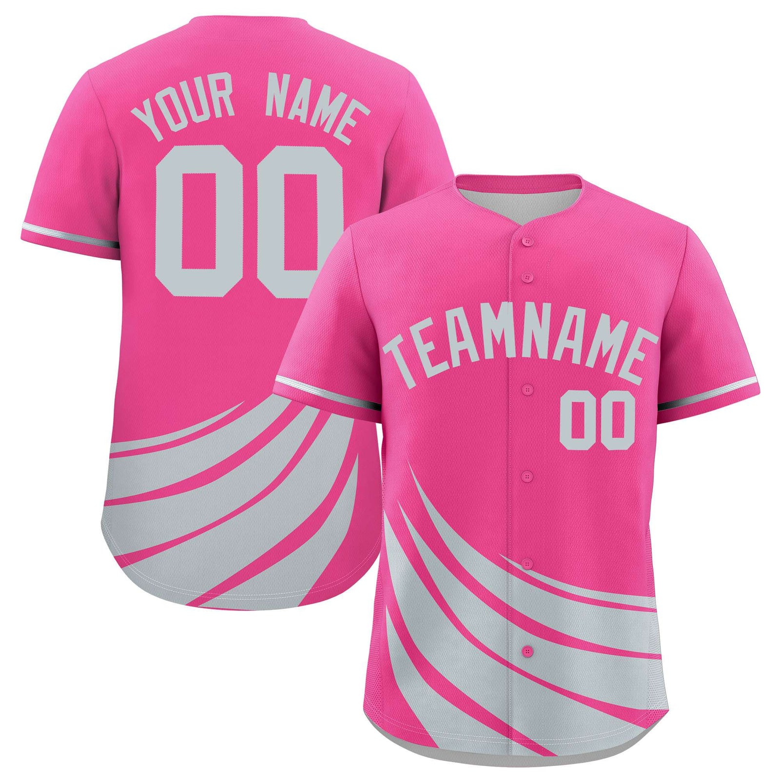 Custom Pink Silver Wind Mark Graffiti Pattern Authentic Baseball Jersey