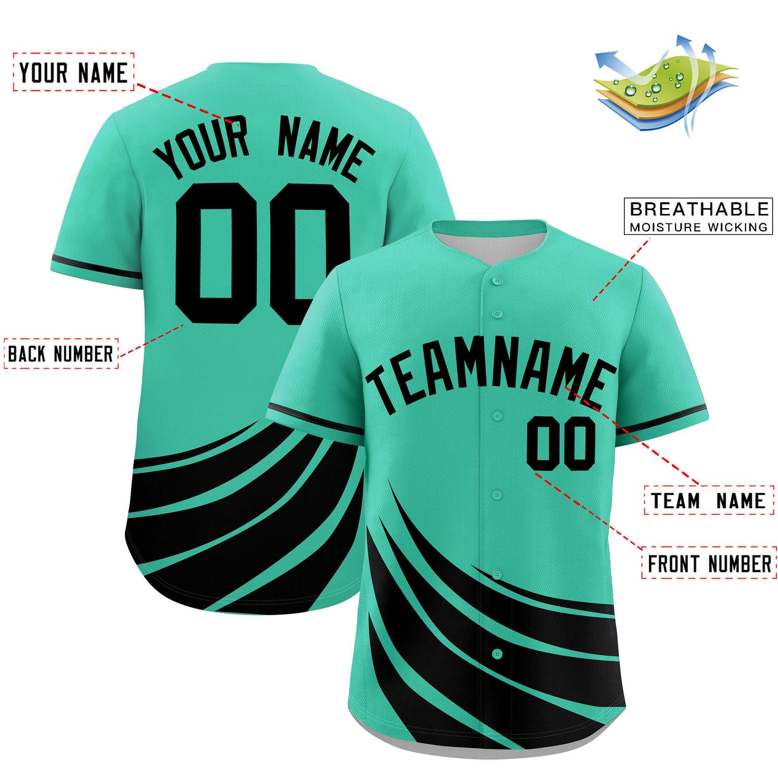 Custom Bright Green Black Wind Mark Graffiti Pattern Authentic Baseball Jersey
