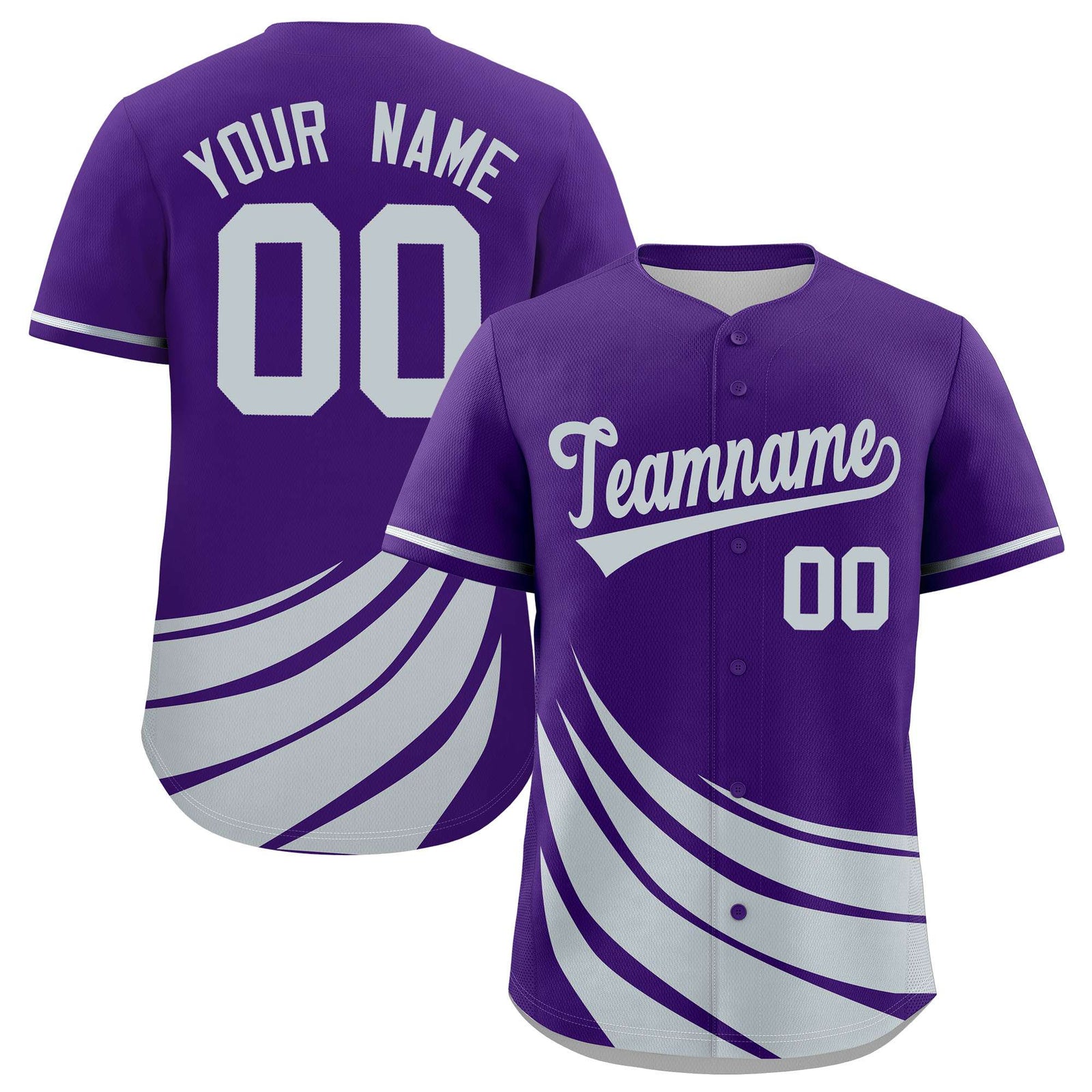 Custom Purple Silver Wind Mark Graffiti Pattern Authentic Baseball Jersey