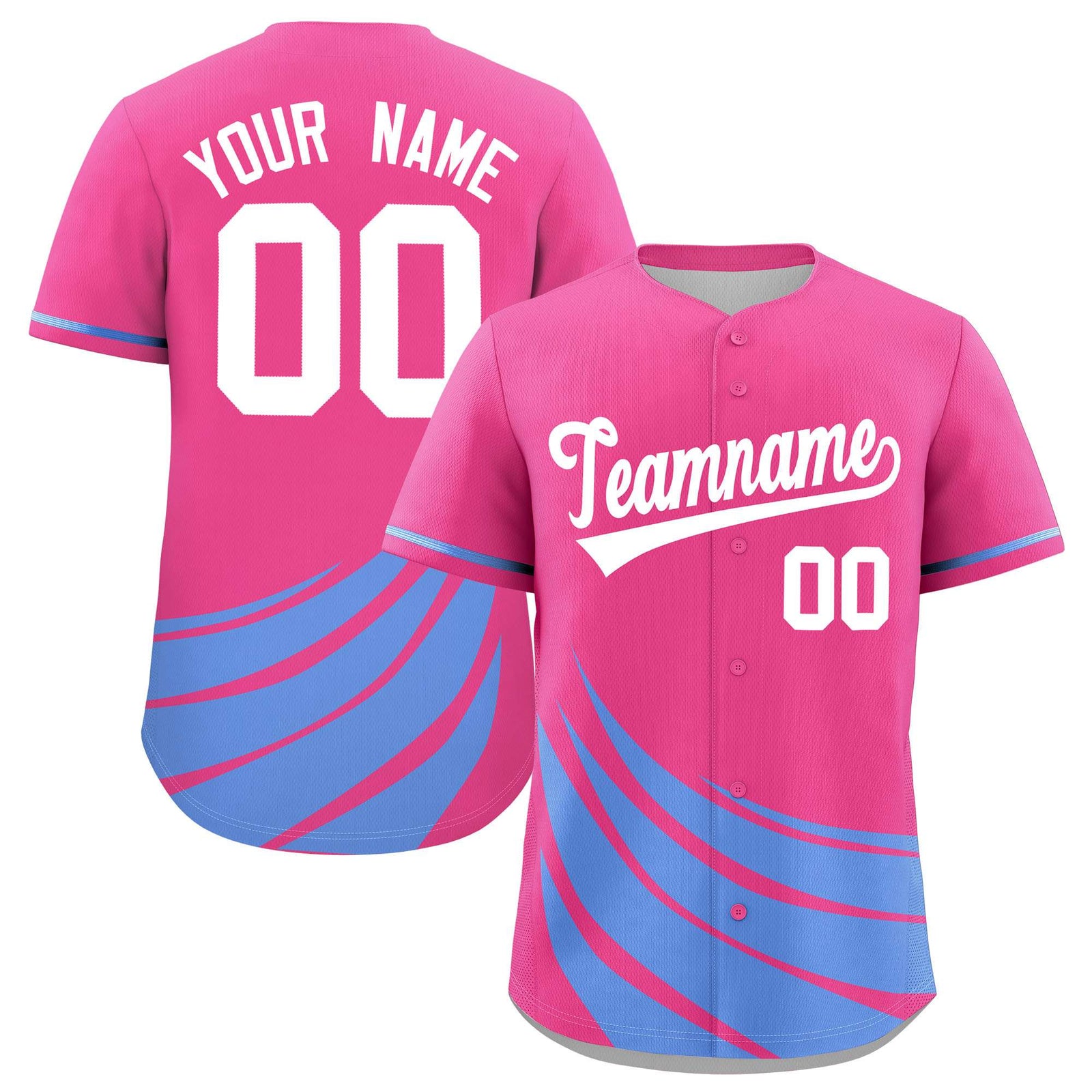 Custom Pink Light Blue Wind Mark Graffiti Pattern Authentic Baseball Jersey