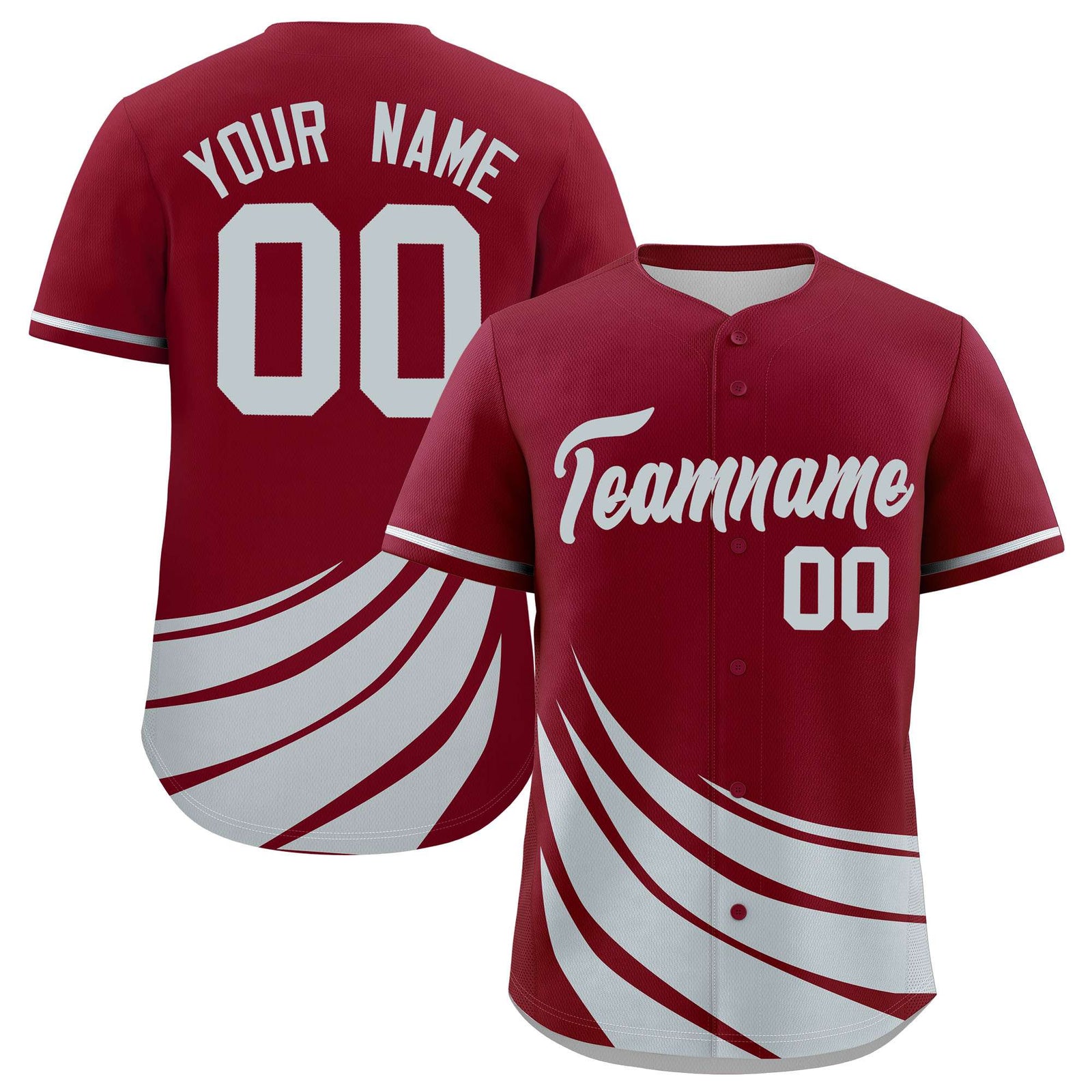 Custom Crimson Silver Wind Mark Graffiti Pattern Authentic Baseball Jersey