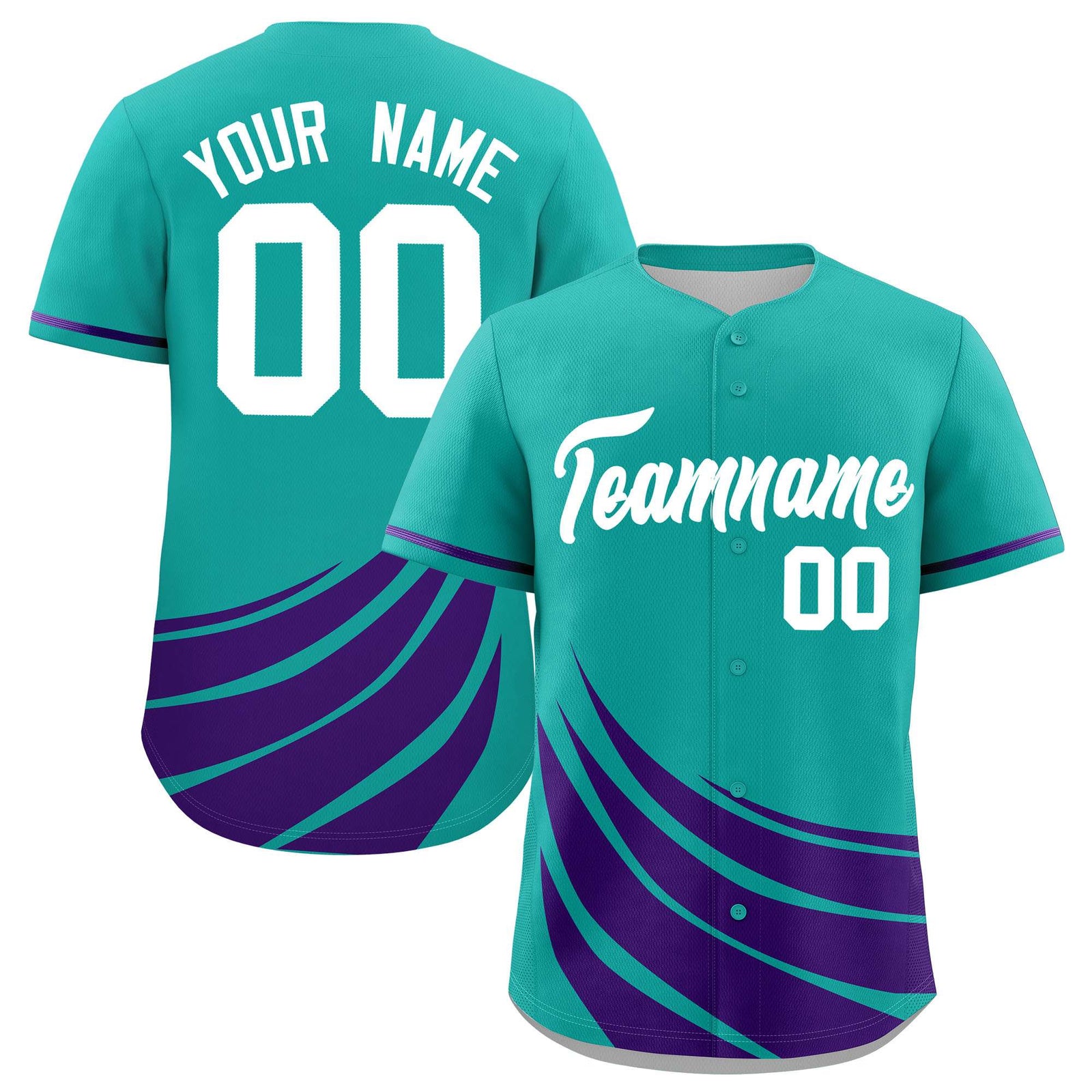 Custom Aqua Purple Wind Mark Graffiti Pattern Authentic Baseball Jersey