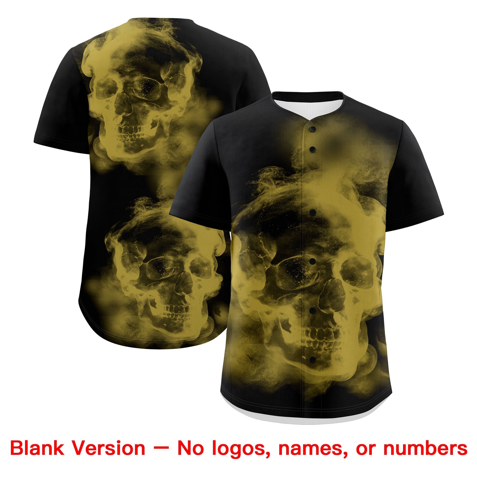 Custom Black Old Gold White skeleton Graffiti Pattern Lightweight Baseball Jersey| KXKSHOP