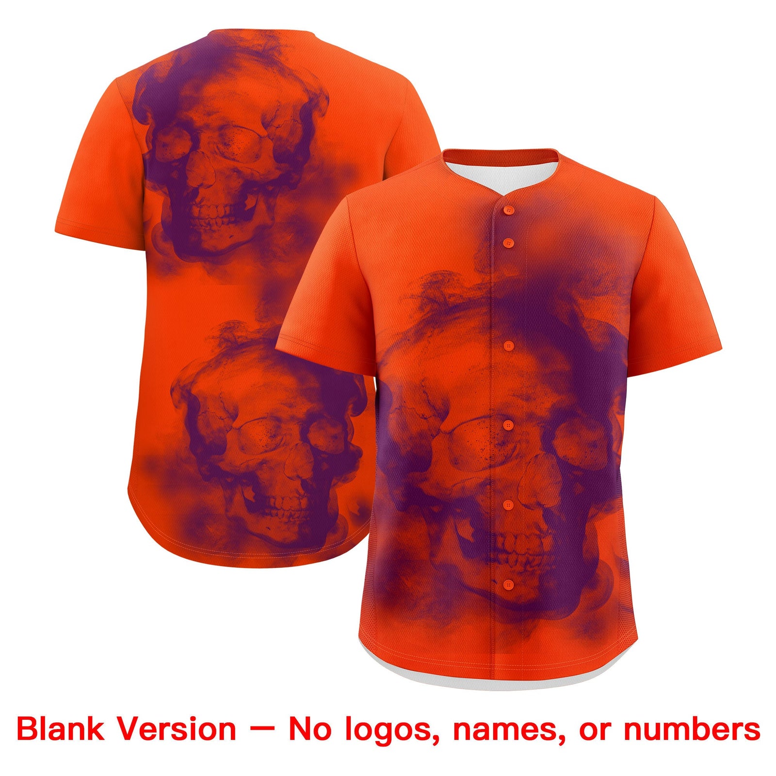Custom Orange Purple White skeleton Graffiti Pattern Lightweight Baseball Jersey| KXKSHOP