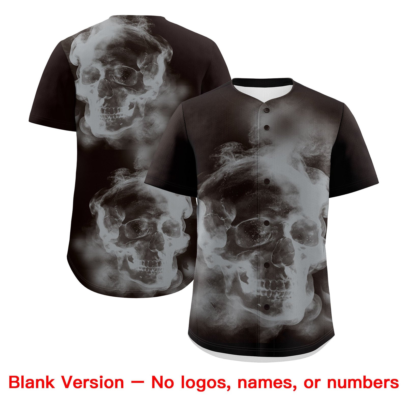 Custom Brown Silver White skeleton Graffiti Pattern Quick Dry Baseball Jersey| KXKSHOP