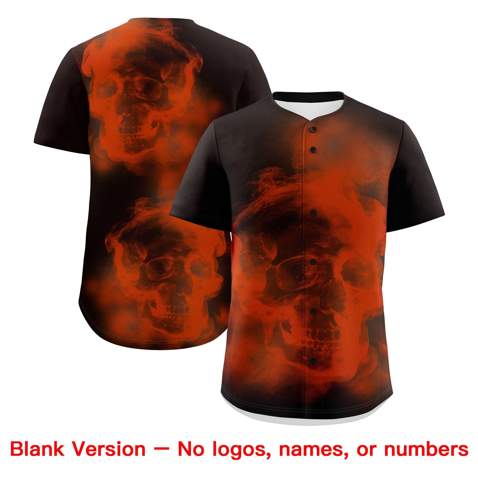 Custom Brown Orange White skeleton Graffiti Pattern Quick Dry Baseball Jersey| KXKSHOP
