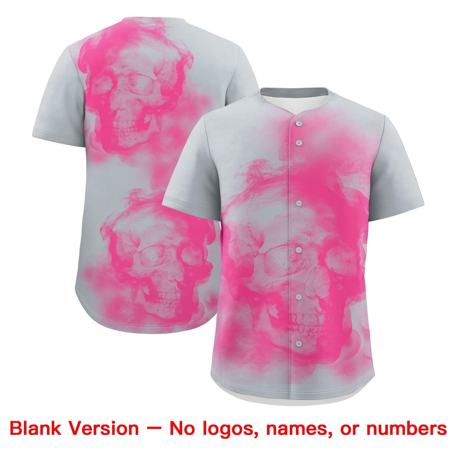 Custom Silver Pink White skeleton Graffiti Pattern Lightweight Baseball Jersey| KXKSHOP