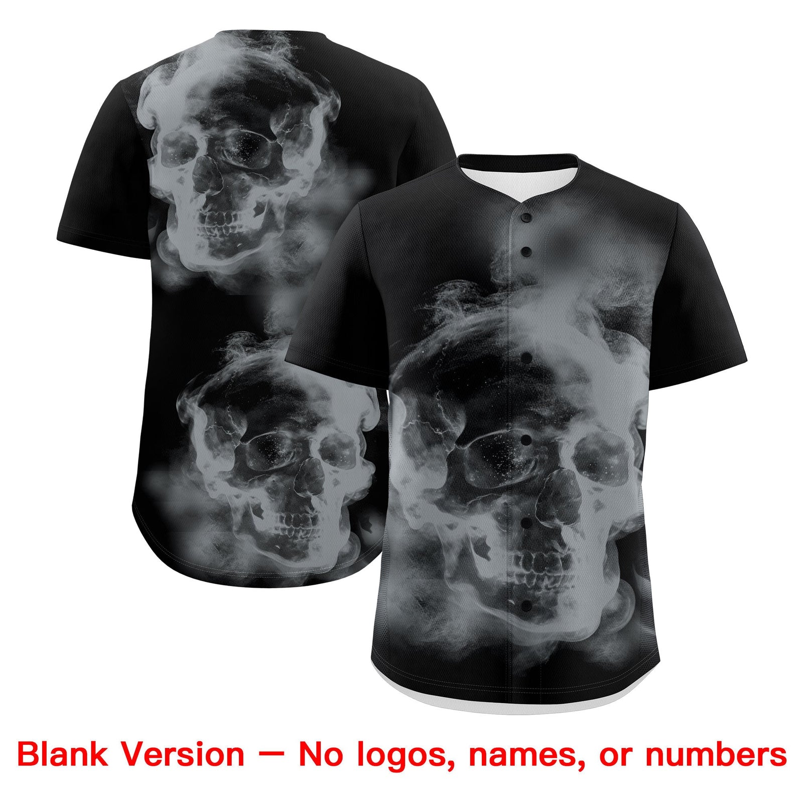 Custom Black Silver White skeleton Graffiti Pattern Lightweight Baseball Jersey| KXKSHOP