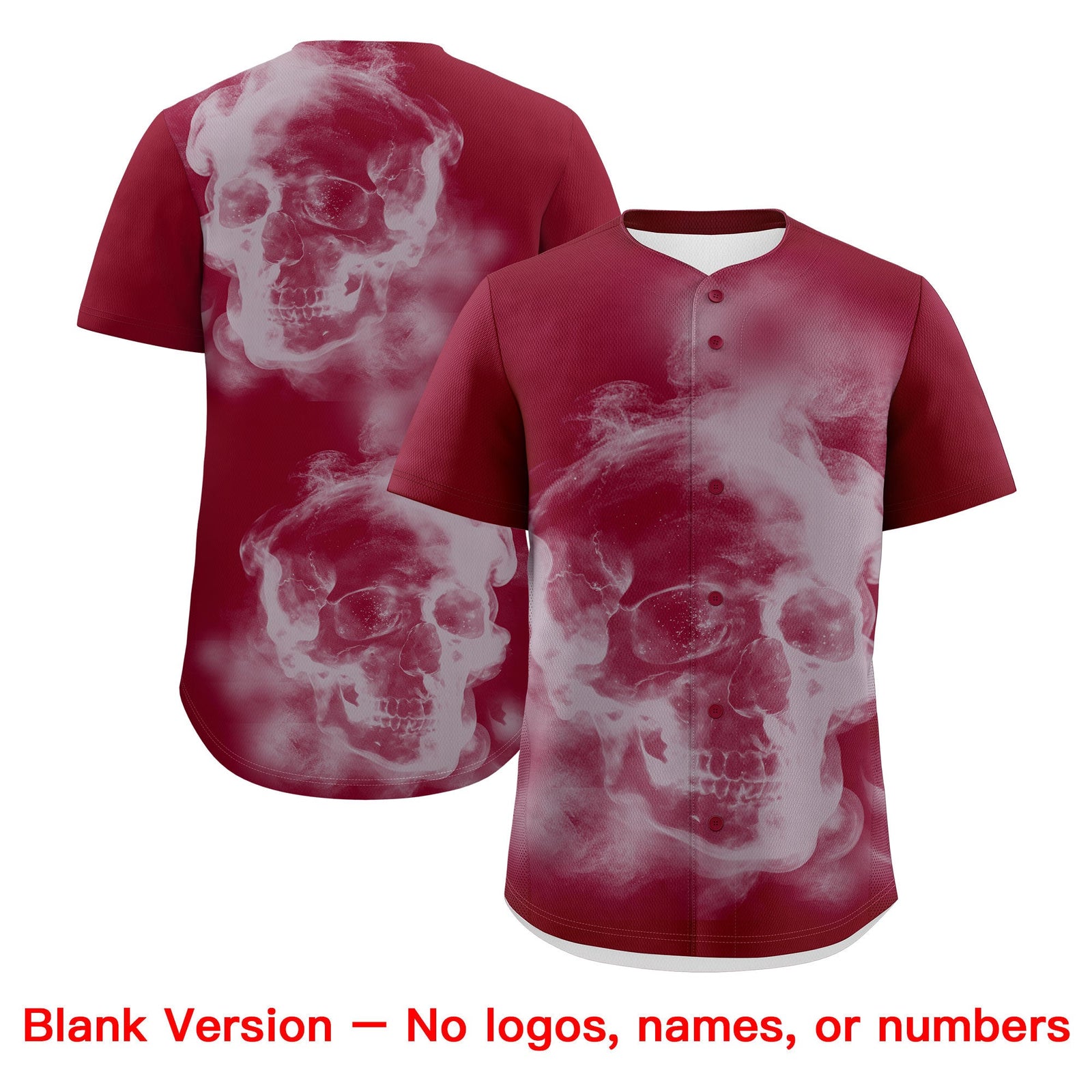 Custom Crimson Silver White skeleton Graffiti Pattern Quick Dry Baseball Jersey| KXKSHOP