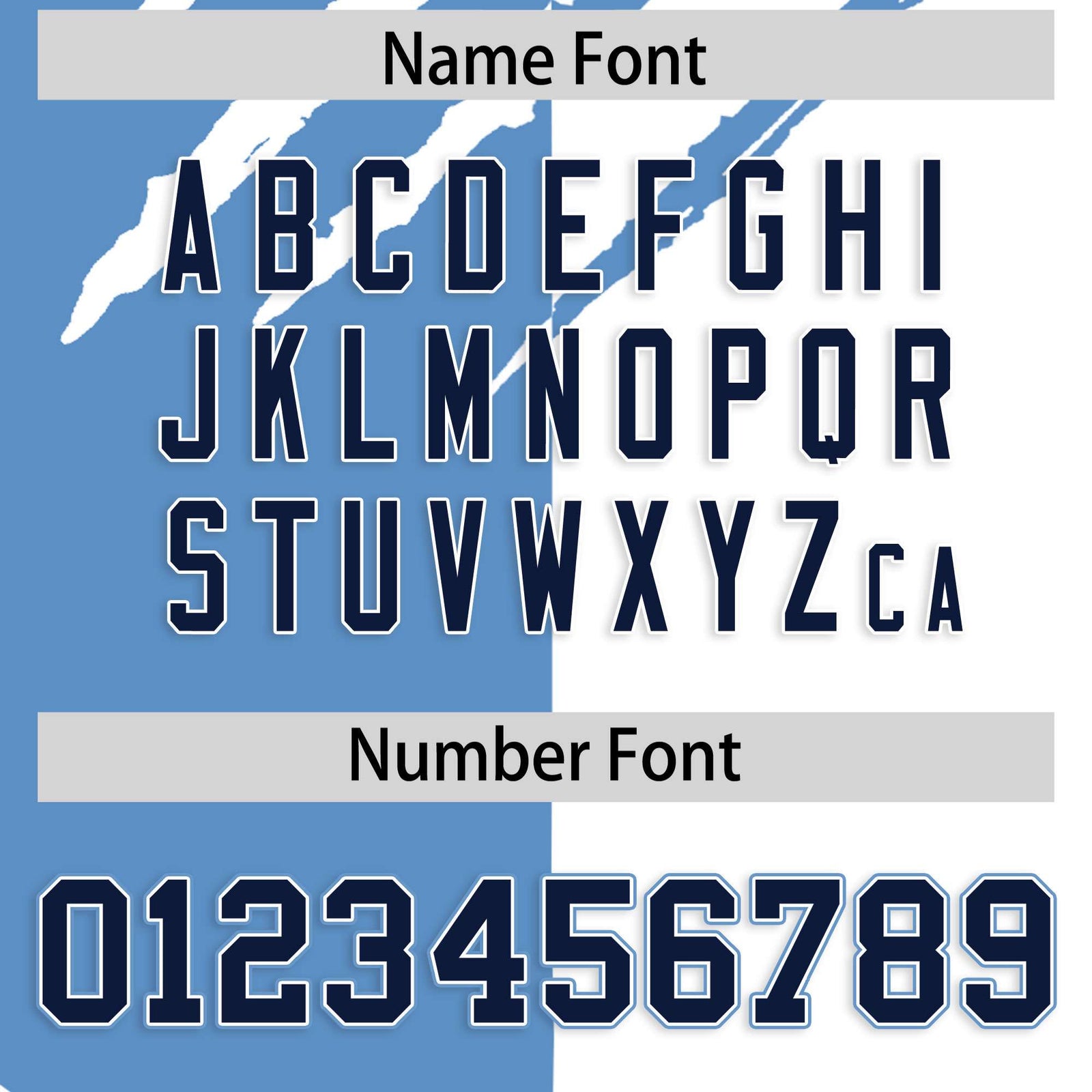 Custom Light Blue White Split Tiger Claw Scratch Pattern Baseball Jersey