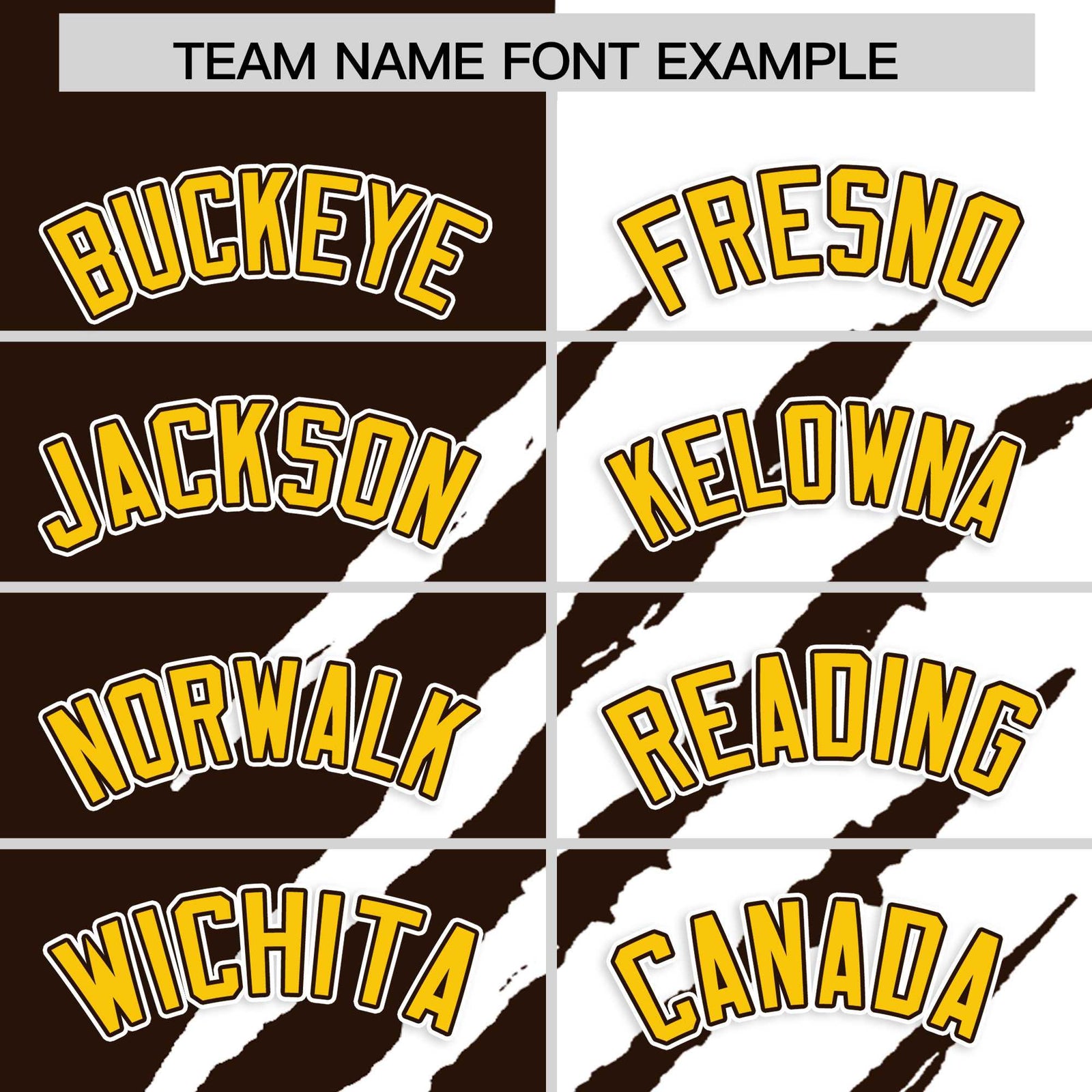 Custom Brown White Split Tiger Claw Scratch Pattern Baseball Jersey