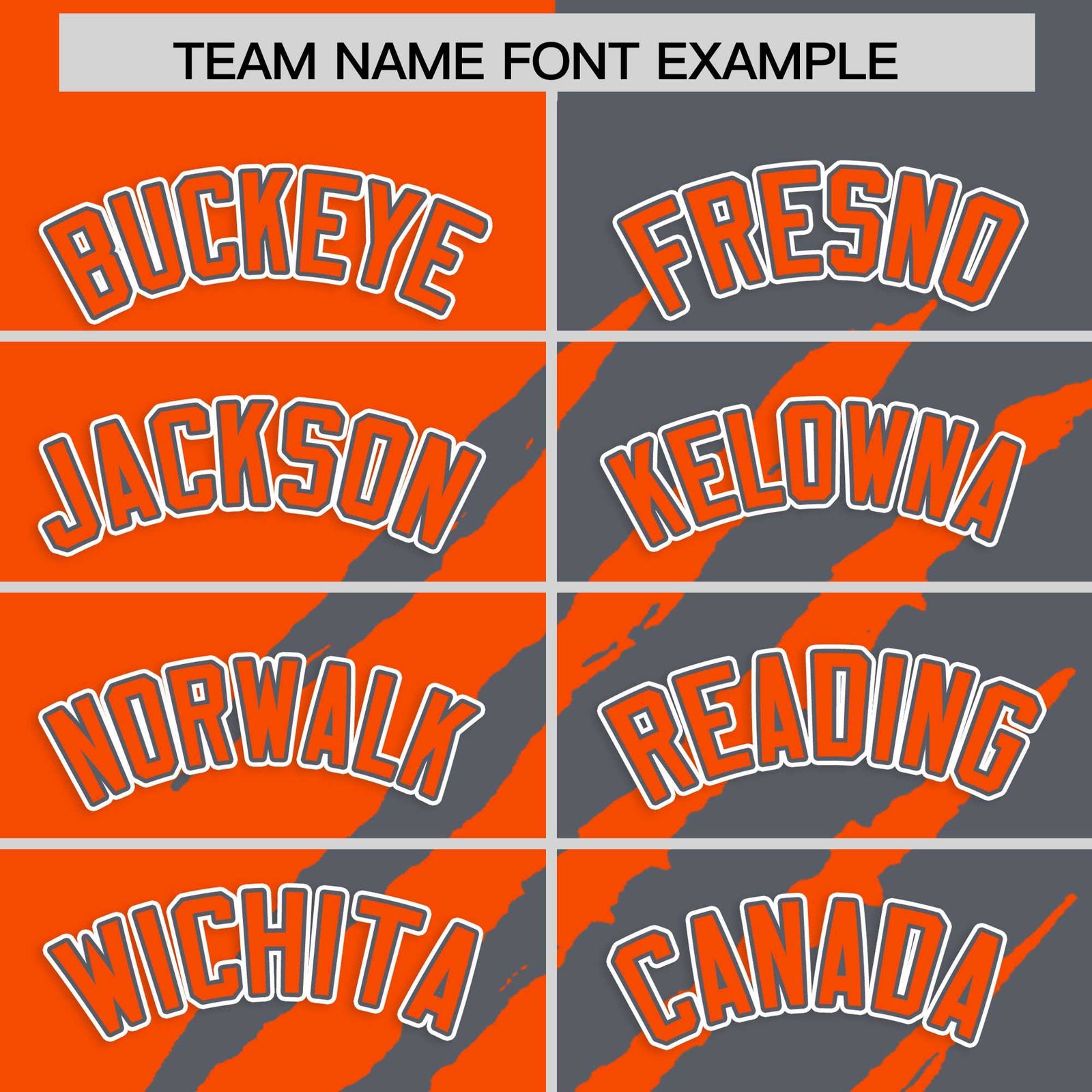 Custom Orange Dark Gray Split Tiger Claw Scratch Pattern Baseball Jersey