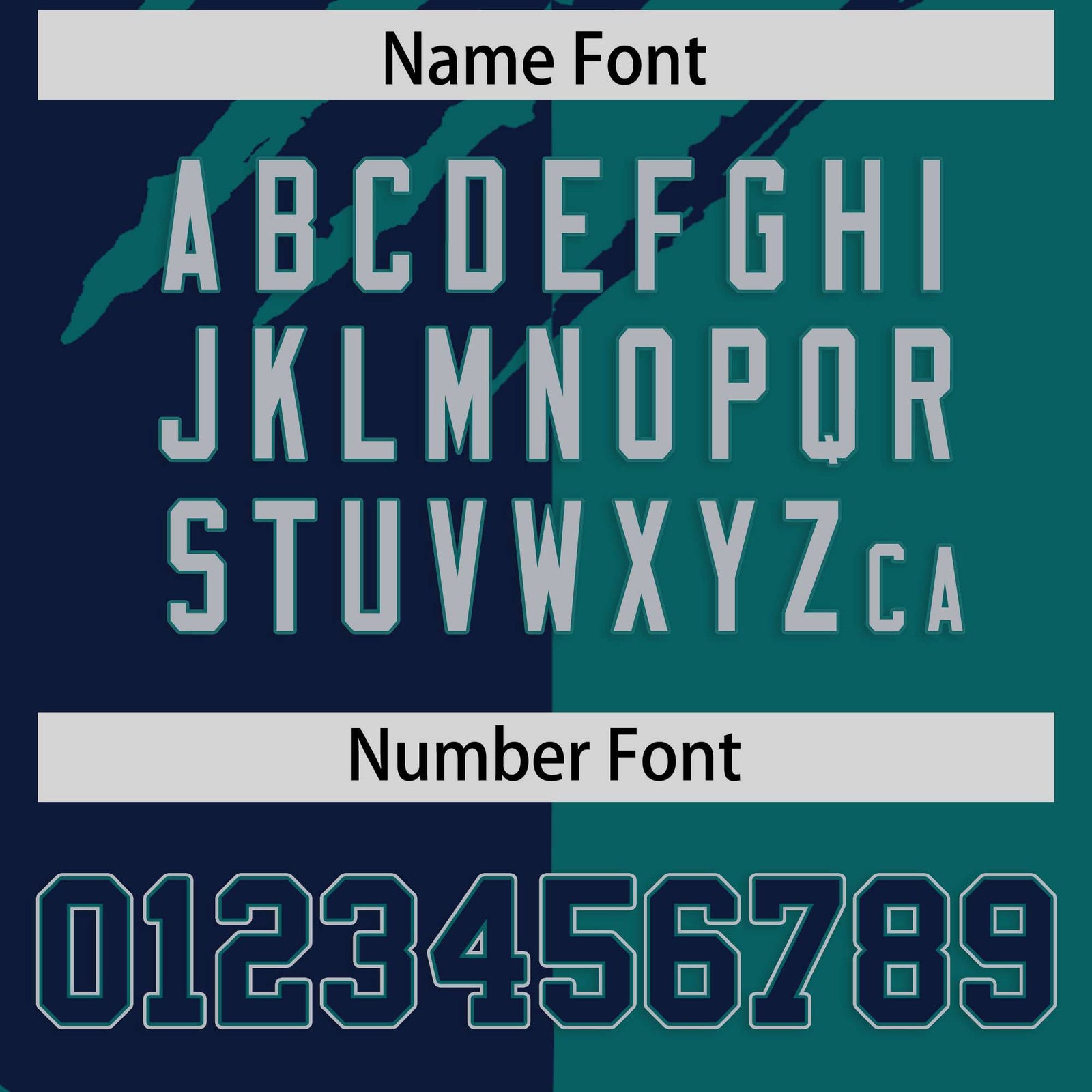 Custom Navy Teal Split Tiger Claw Scratch Pattern Baseball Jersey