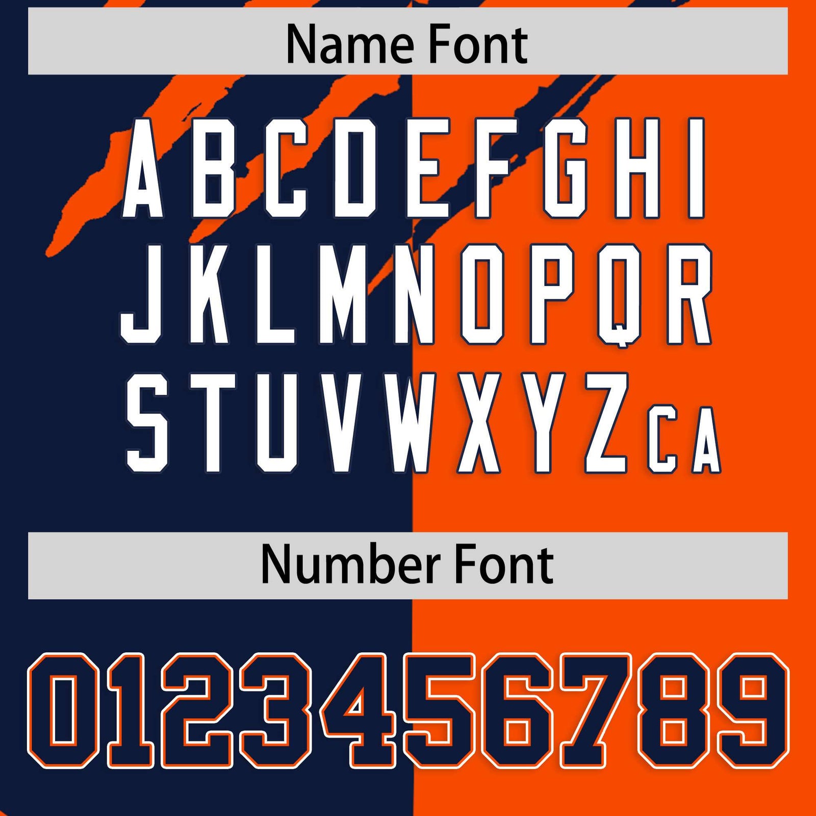 Custom Navy Orange Split Tiger Claw Scratch Pattern Baseball Jersey