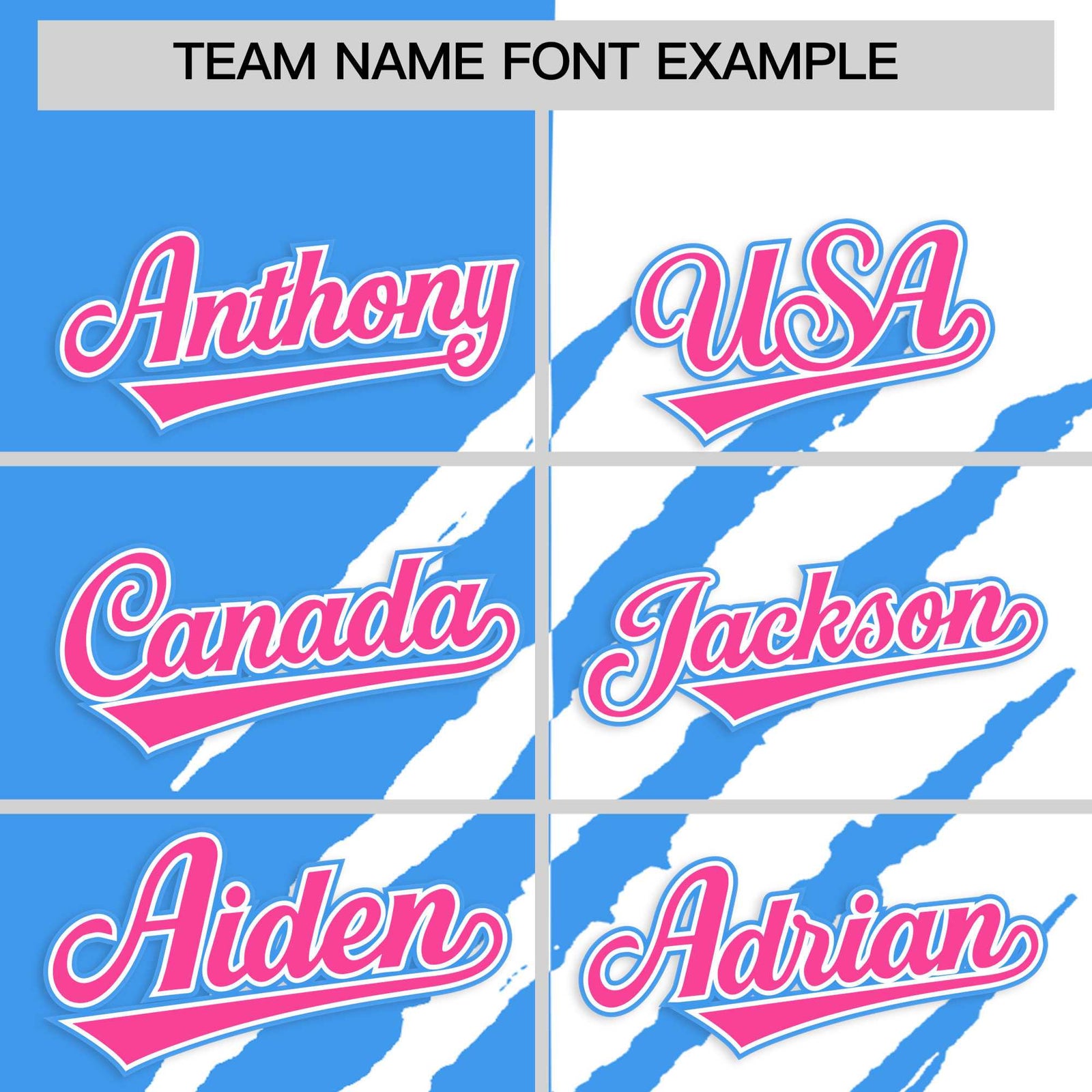 Custom Powder Blue White Split Tiger Claw Scratch Pattern Baseball Jersey