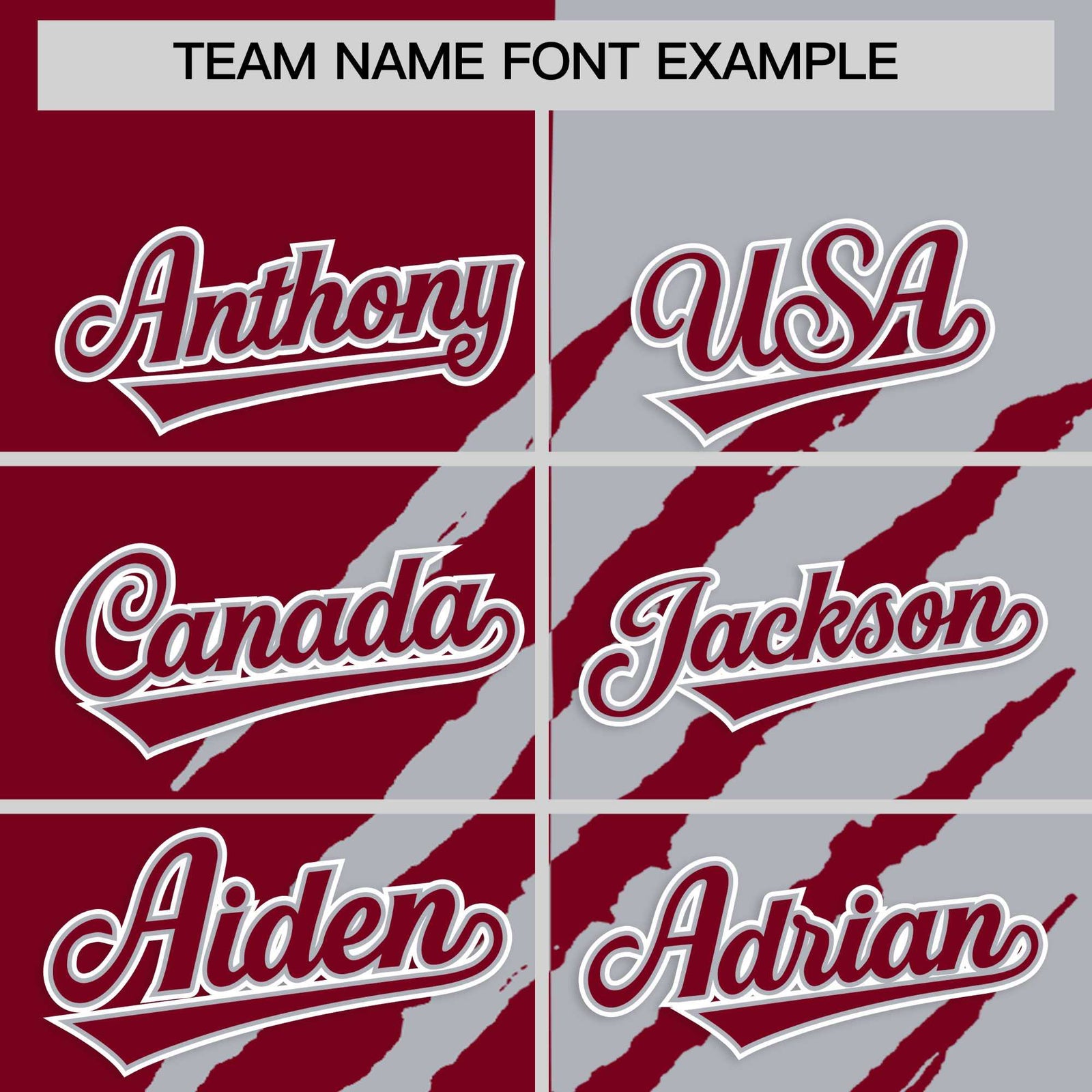 Custom Crimson Gray Split Tiger Claw Scratch Pattern Baseball Jersey