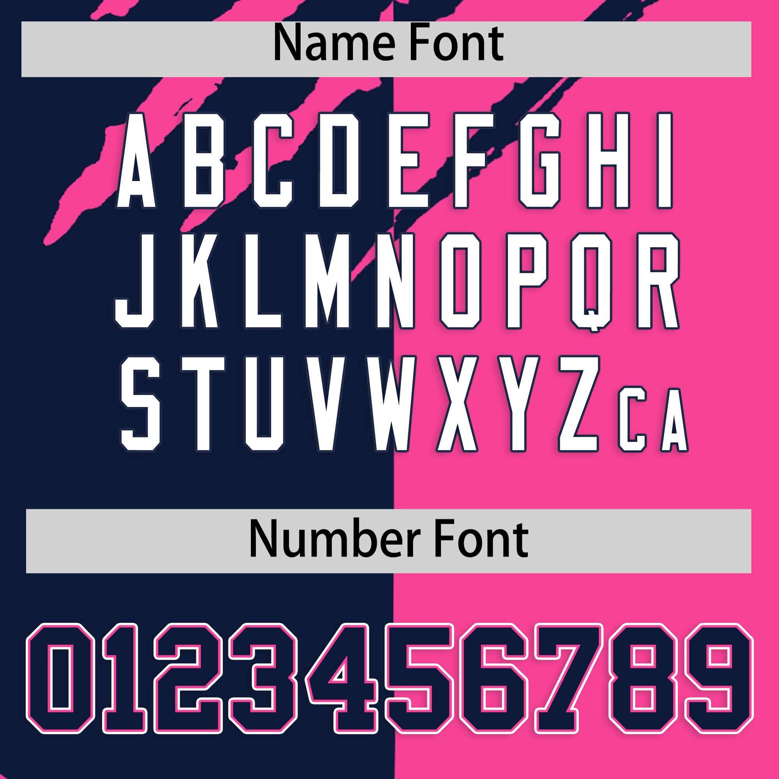 Custom Navy Pink Split Tiger Claw Scratch Pattern Baseball Jersey