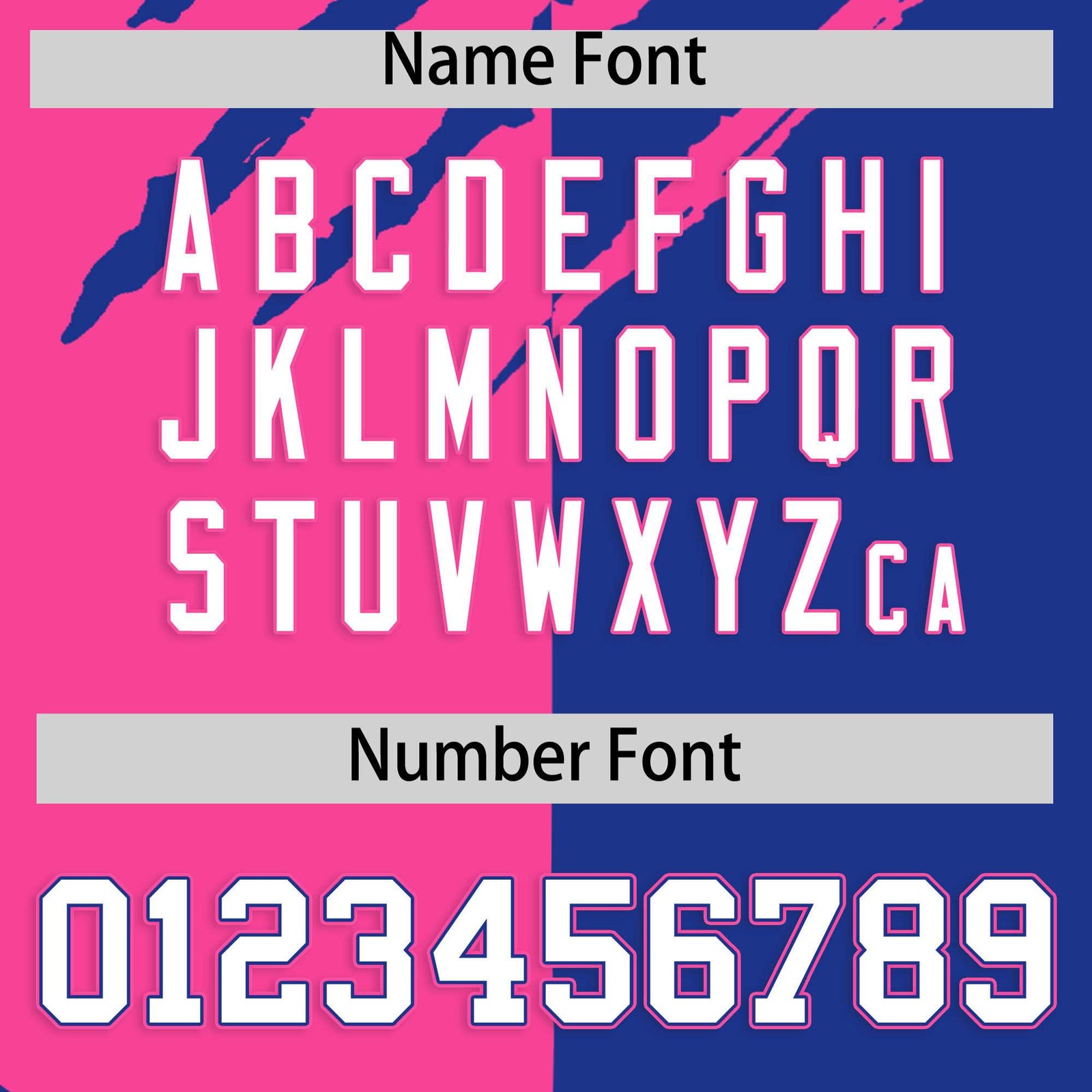 Custom Pink Royal Blue Split Tiger Claw Scratch Pattern Baseball Jersey