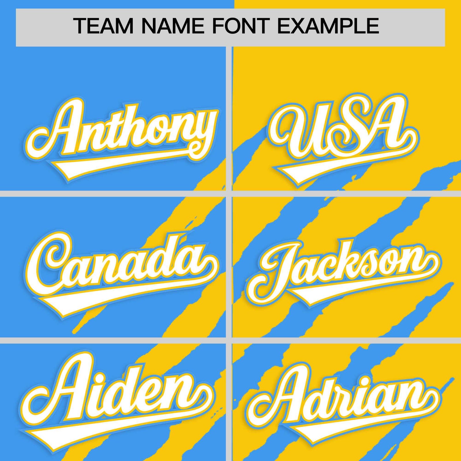 Custom Powder Blue Gold Split Tiger Claw Scratch Pattern Baseball Jersey