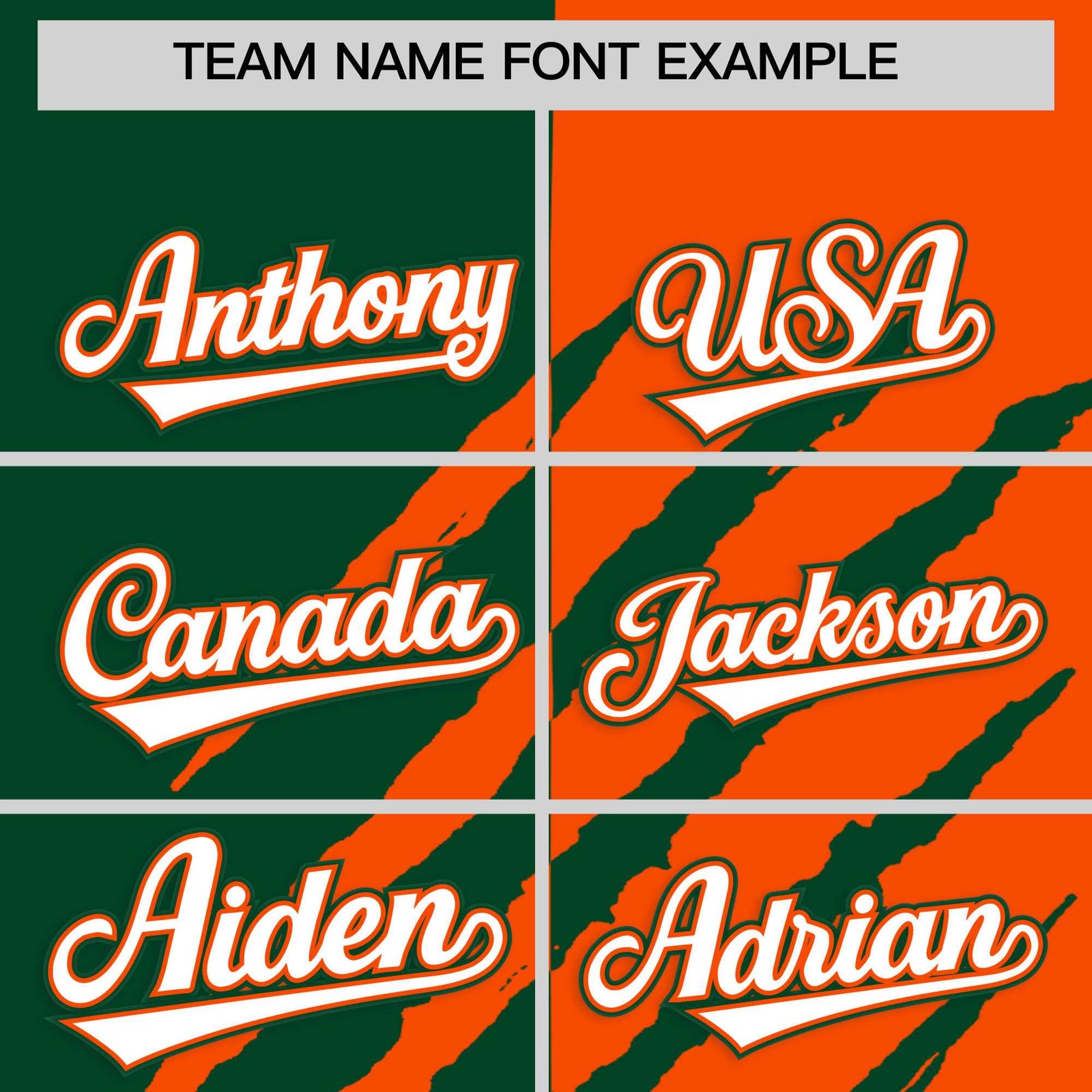 Custom Green Orange Split Tiger Claw Scratch Pattern Baseball Jersey