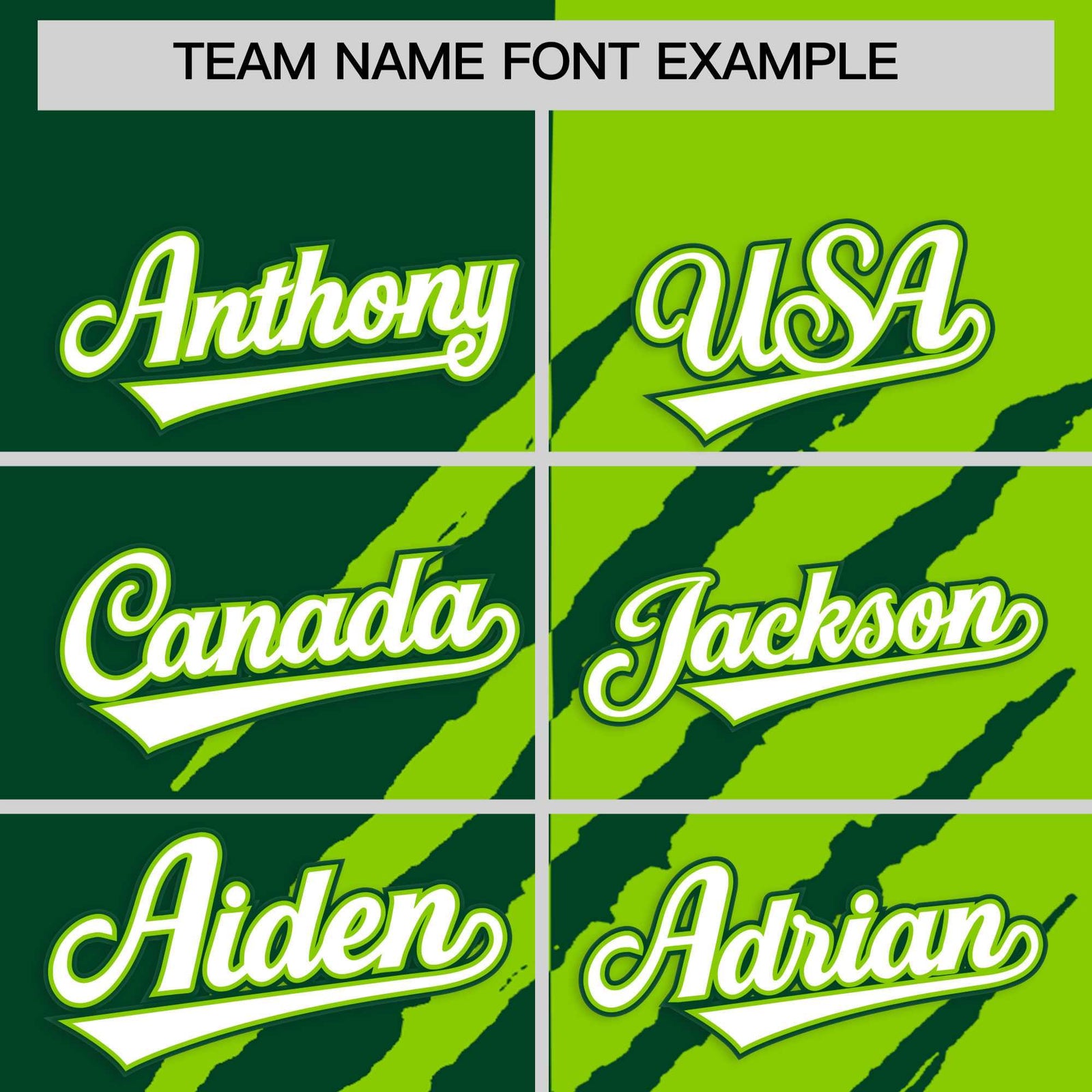 Custom Green Neon Green Split Tiger Claw Scratch Pattern Baseball Jersey