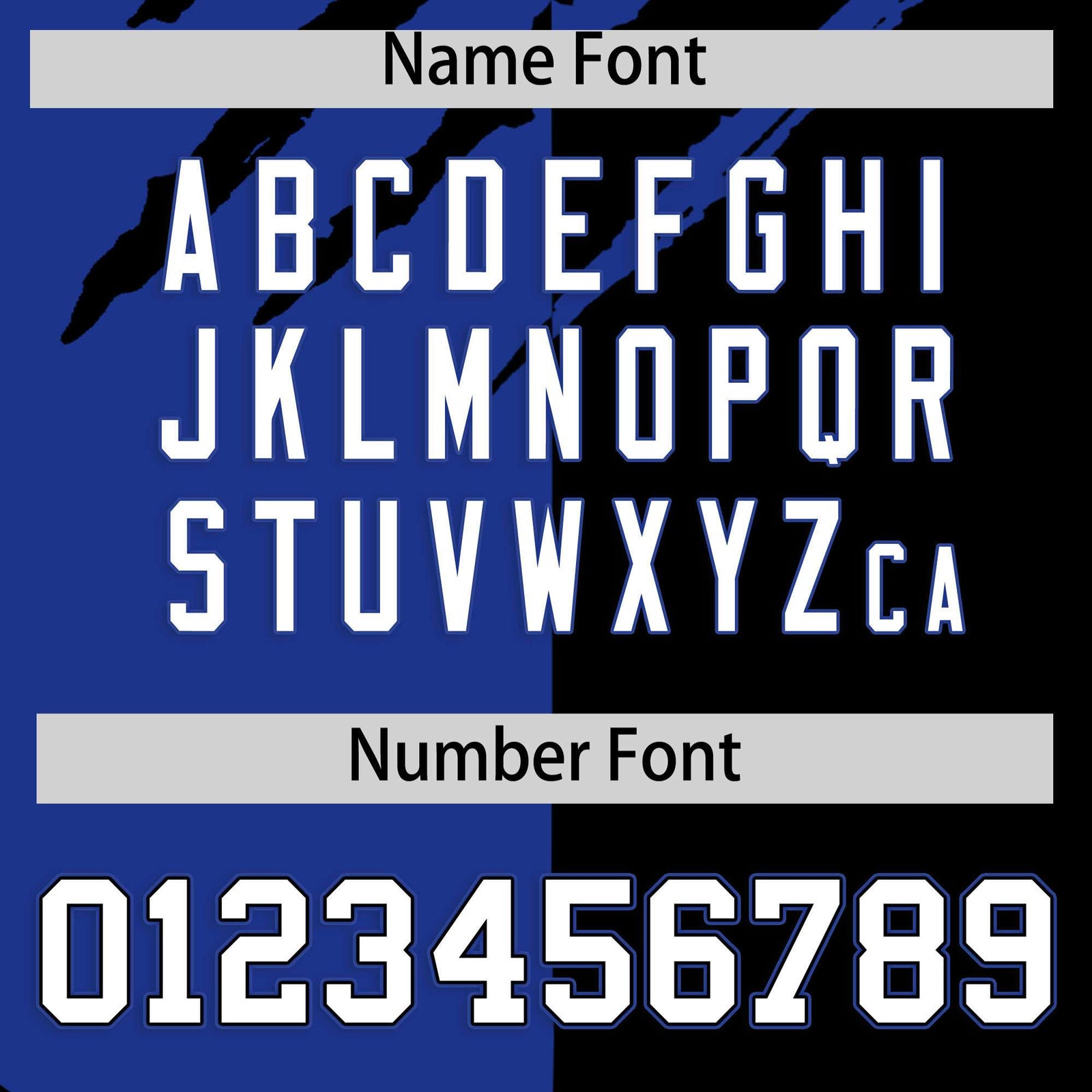 Custom Royal Blue Black Split Tiger Claw Scratch Pattern Baseball Jersey