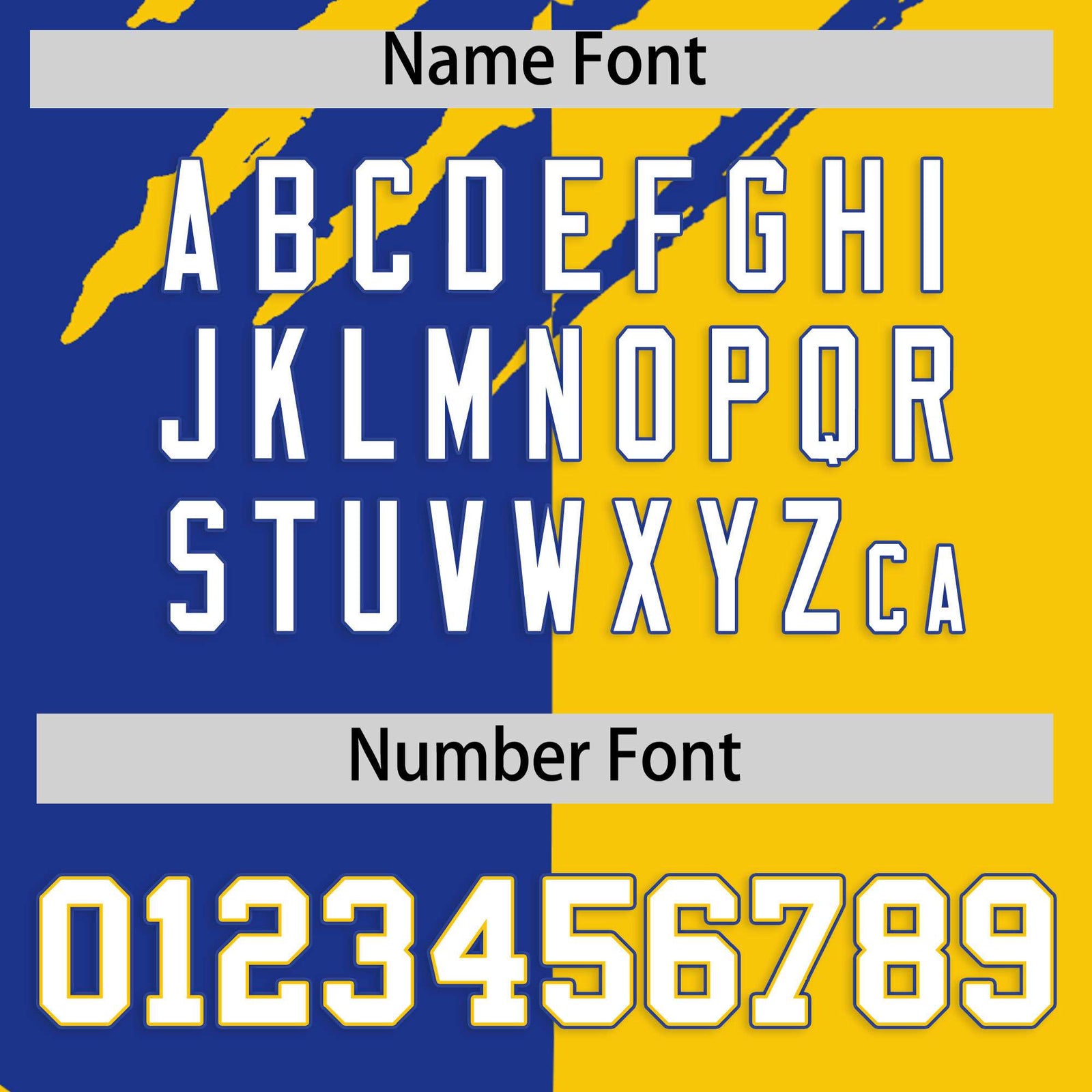 Custom Royal Blue Gold Split Tiger Claw Scratch Pattern Baseball Jersey