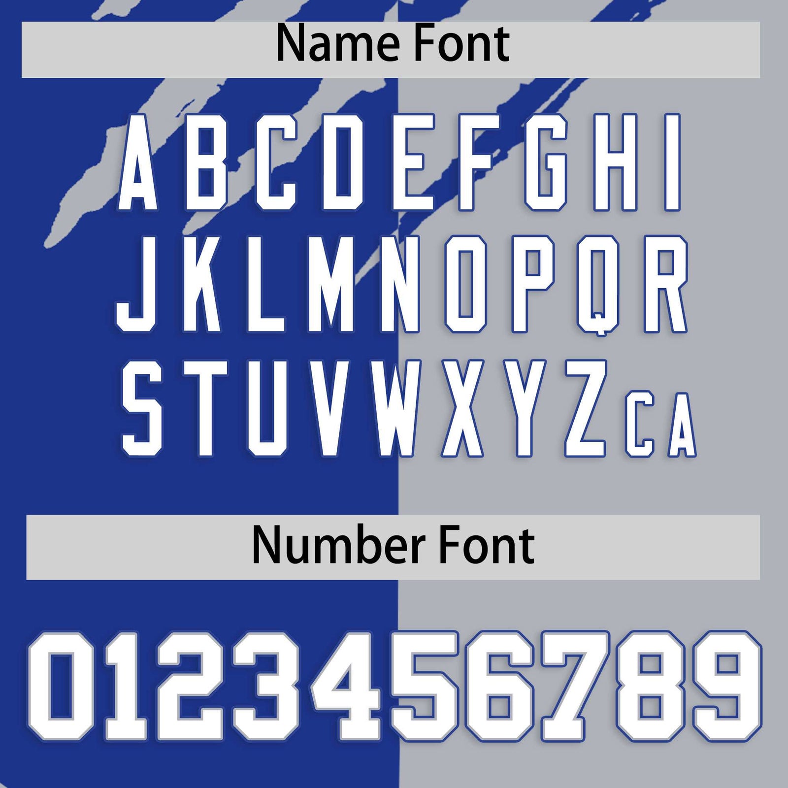 Custom Royal Blue Gray Split Tiger Claw Scratch Pattern Baseball Jersey