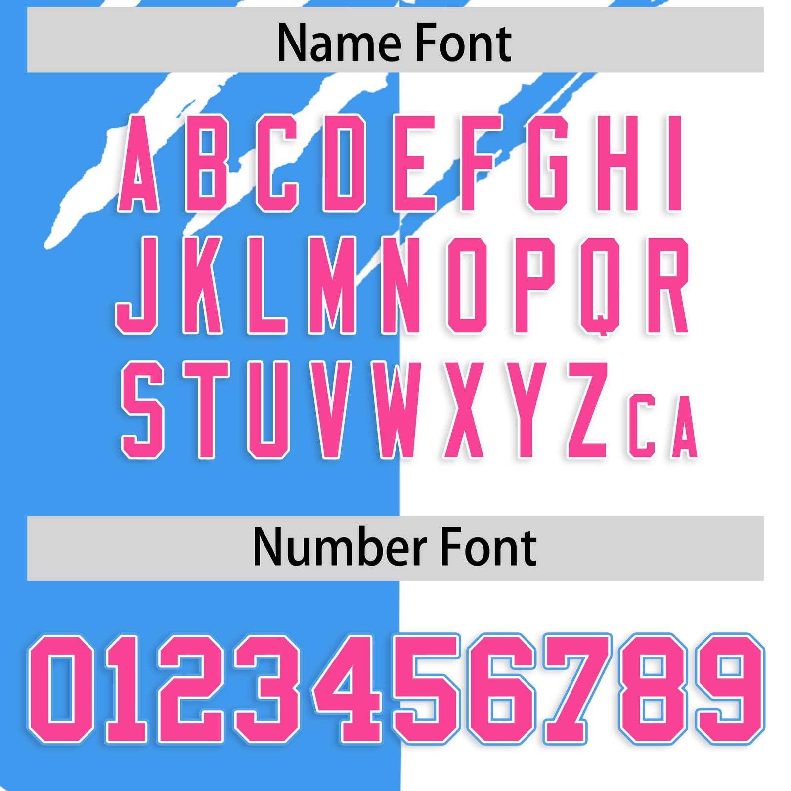 Custom Powder Blue White Split Tiger Claw Scratch Pattern Baseball Jersey