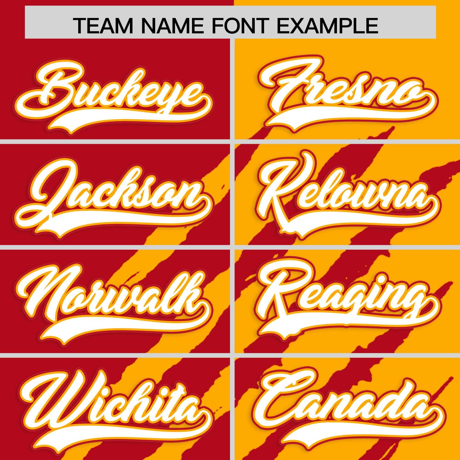 Custom Red Yellow Split Tiger Claw Scratch Pattern Baseball Jersey