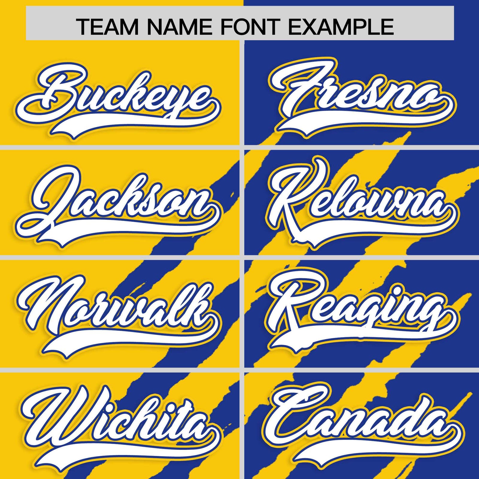 Custom Gold Royal Blue Split Tiger Claw Scratch Pattern Baseball Jersey