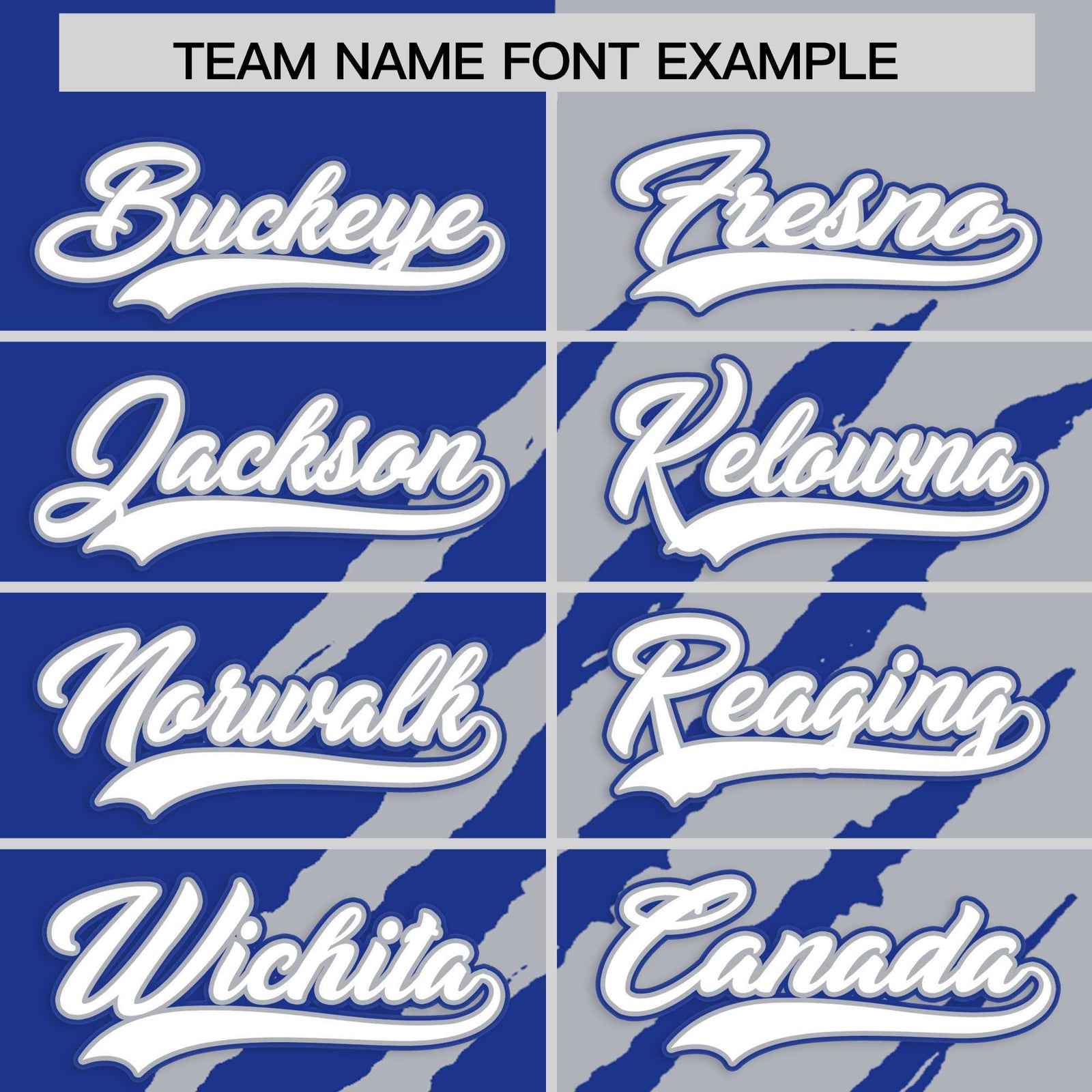 Custom Royal Blue Gray Split Tiger Claw Scratch Pattern Baseball Jersey