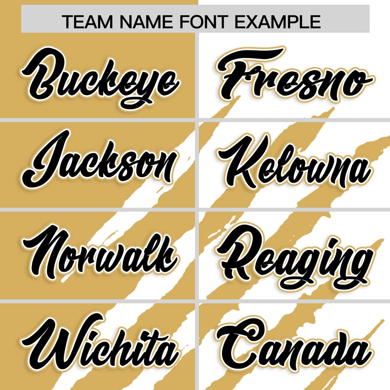 Custom Old Gold White Split Tiger Claw Scratch Pattern Baseball Jersey