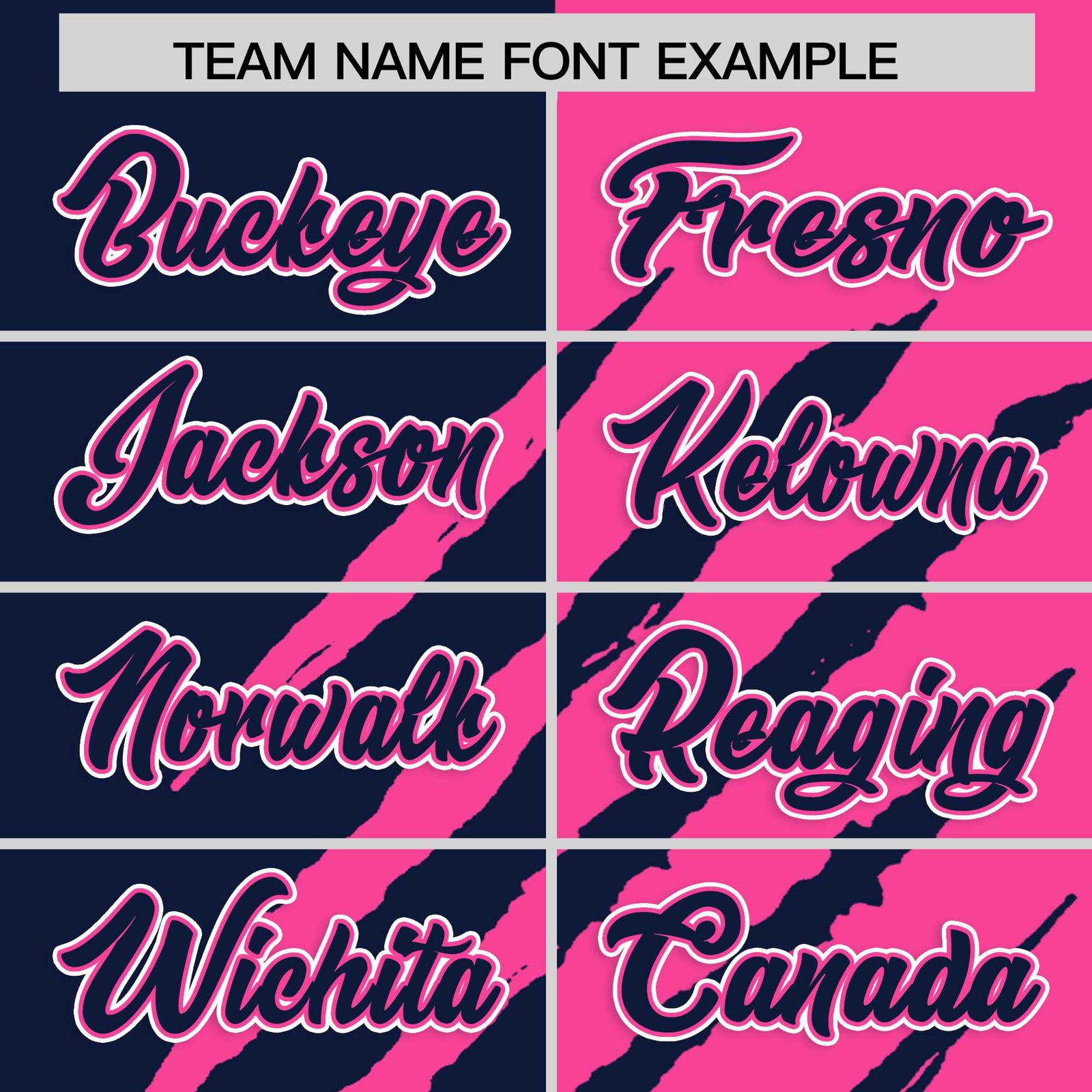 Custom Navy Pink Split Tiger Claw Scratch Pattern Baseball Jersey