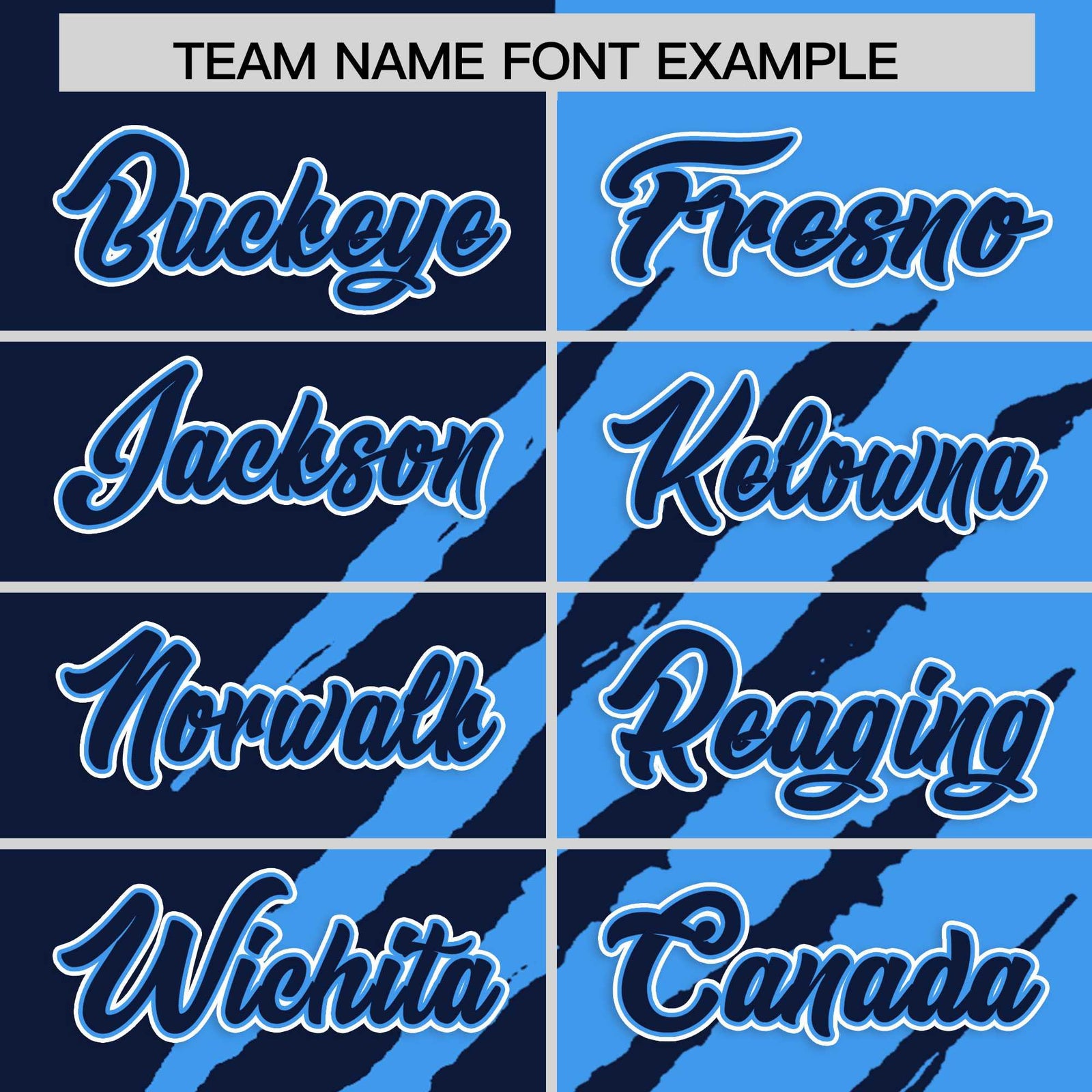 Custom Navy Powder Blue Split Tiger Claw Scratch Pattern Baseball Jersey