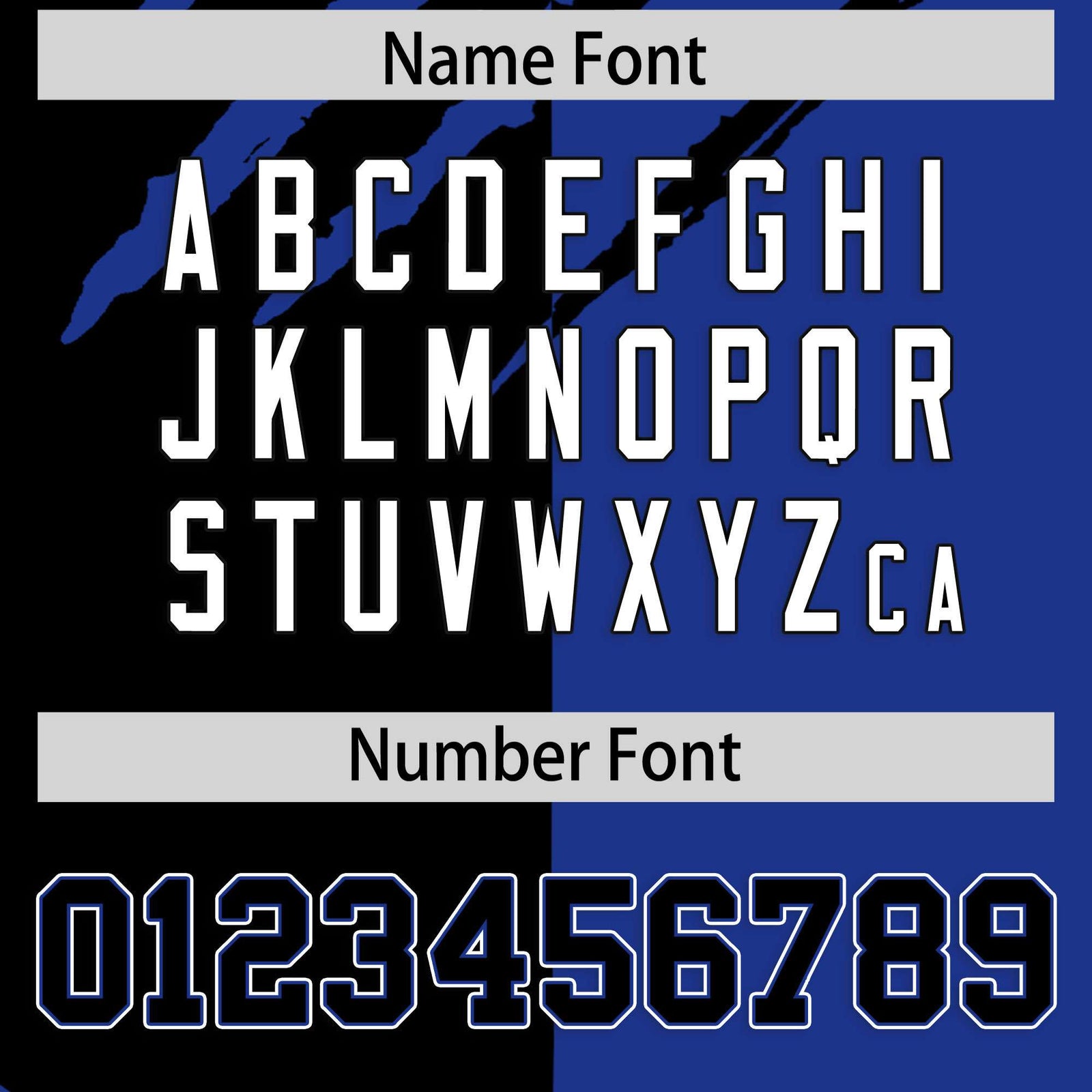 Custom Black Royal Blue Split Tiger Claw Scratch Pattern Baseball Jersey