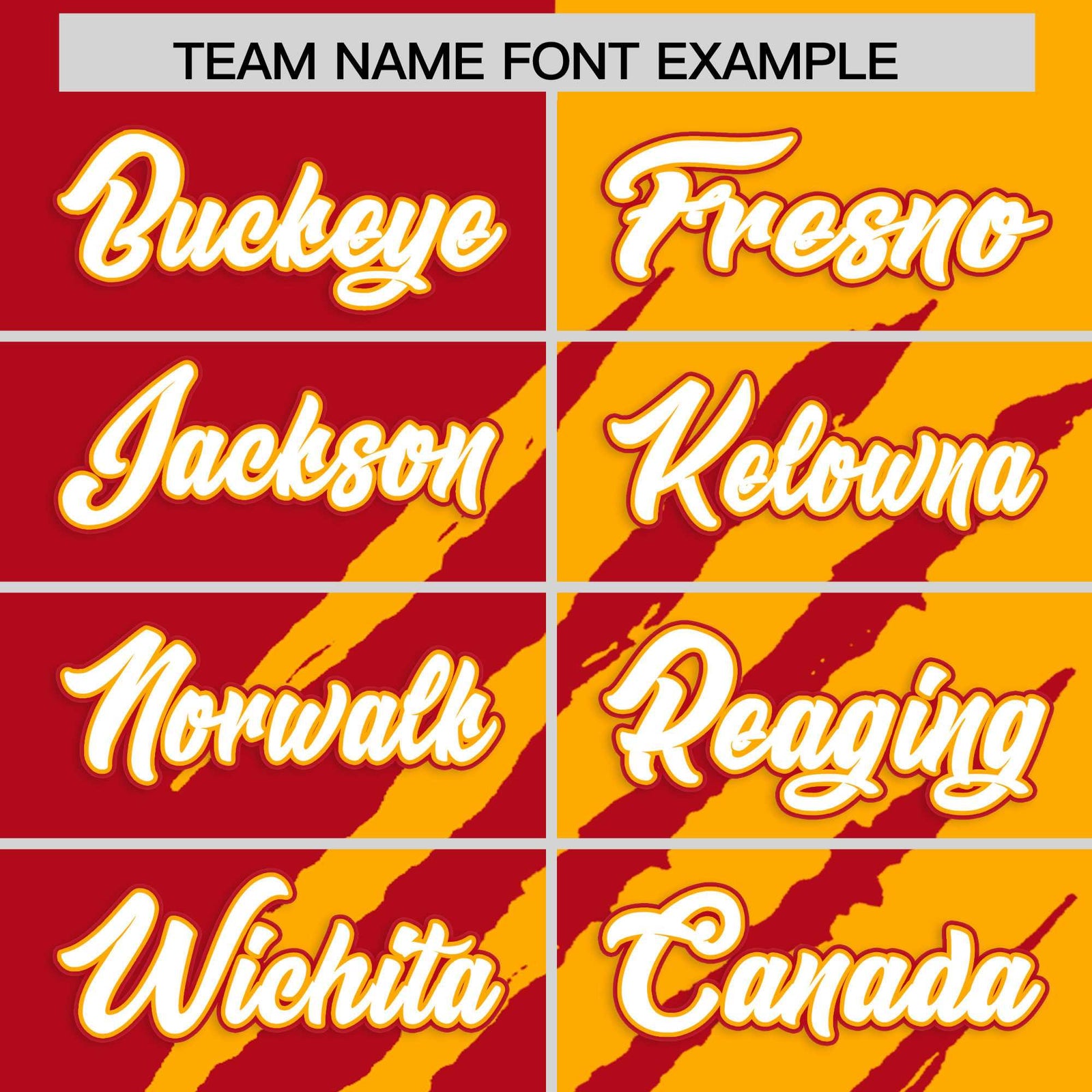 Custom Red Yellow Split Tiger Claw Scratch Pattern Baseball Jersey