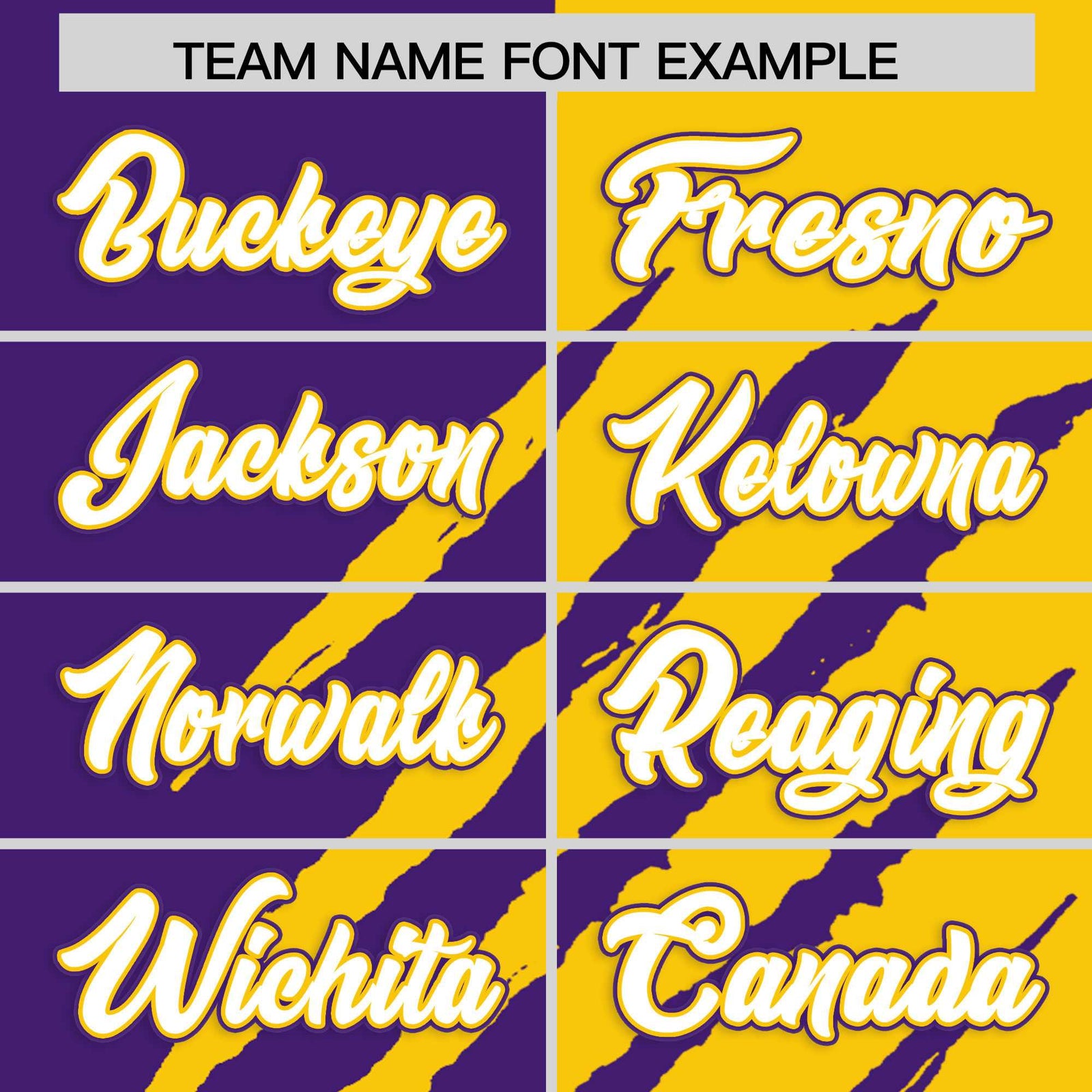 Custom Purple Gold Split Tiger Claw Scratch Pattern Baseball Jersey