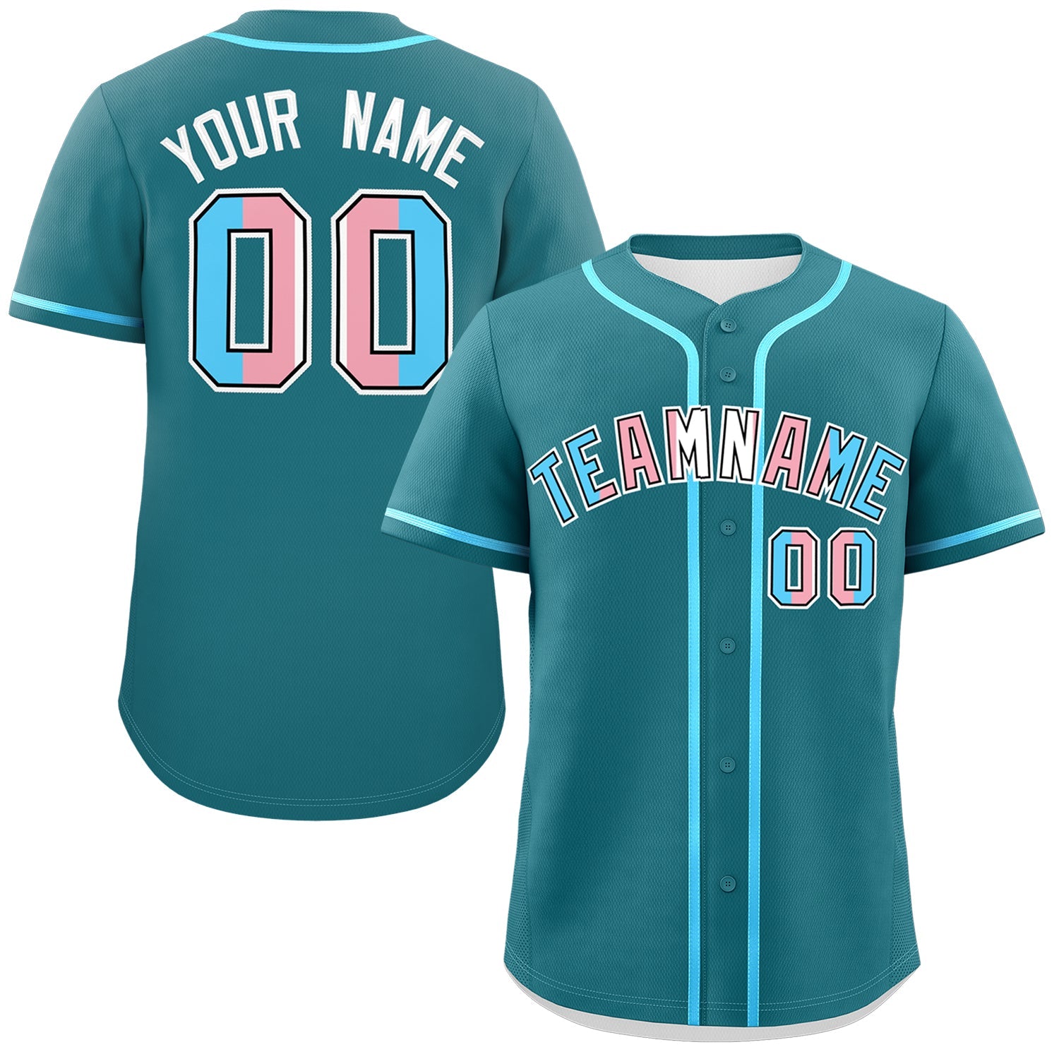 Custom Teal Powder Blue Transgender For Pride Month Classic Style Baseball Jersey| KXKSHOP