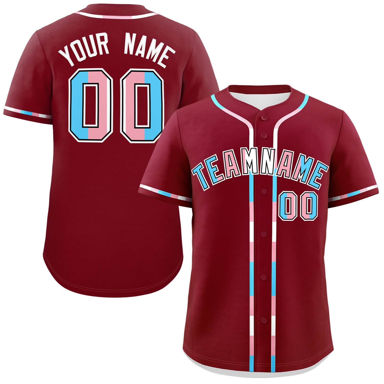 Custom Crimson Transgender For Pride Month Classic Style Baseball Jersey| KXKSHOP