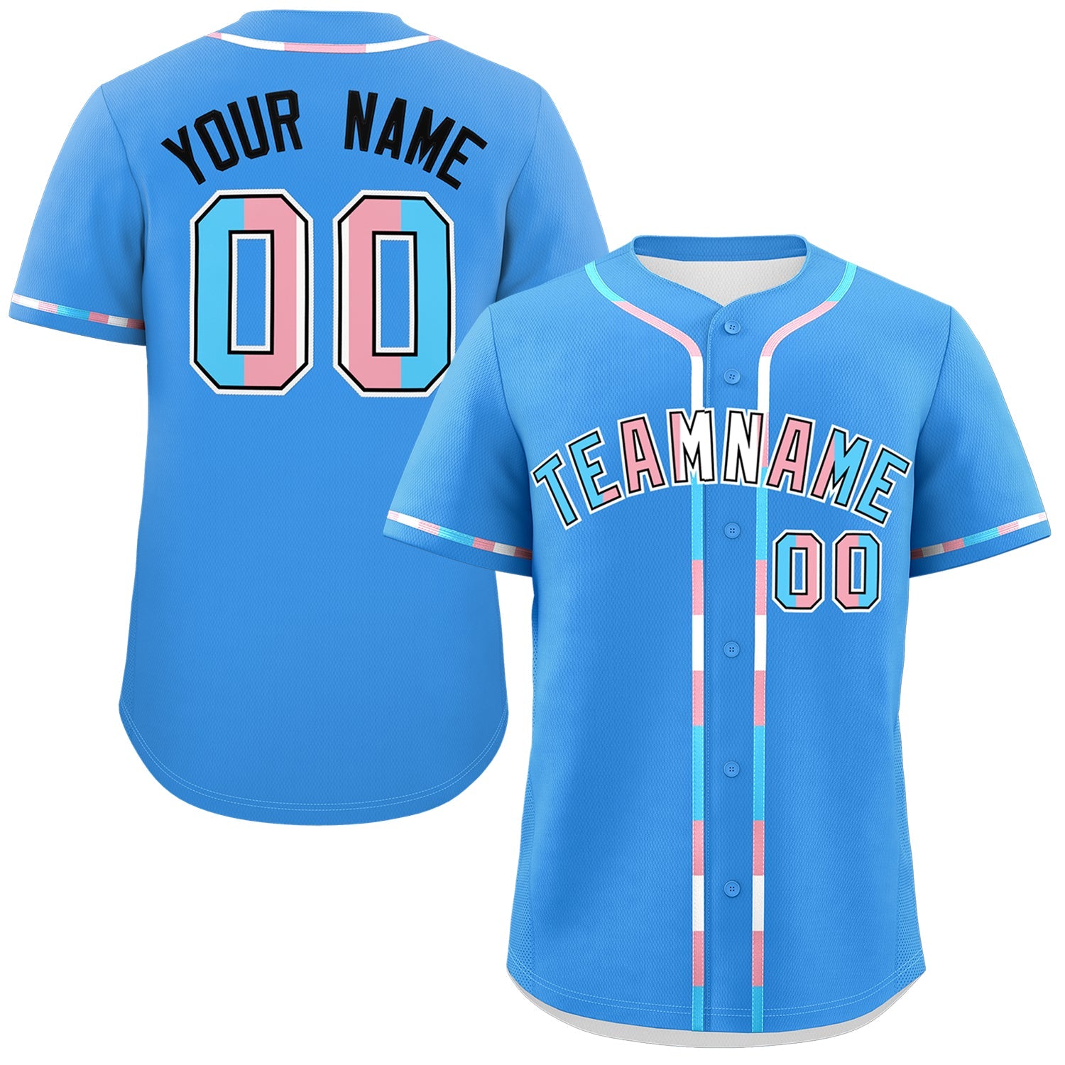 Custom Powder Blue Transgender For Pride Month Classic Style Baseball Jersey| KXKSHOP