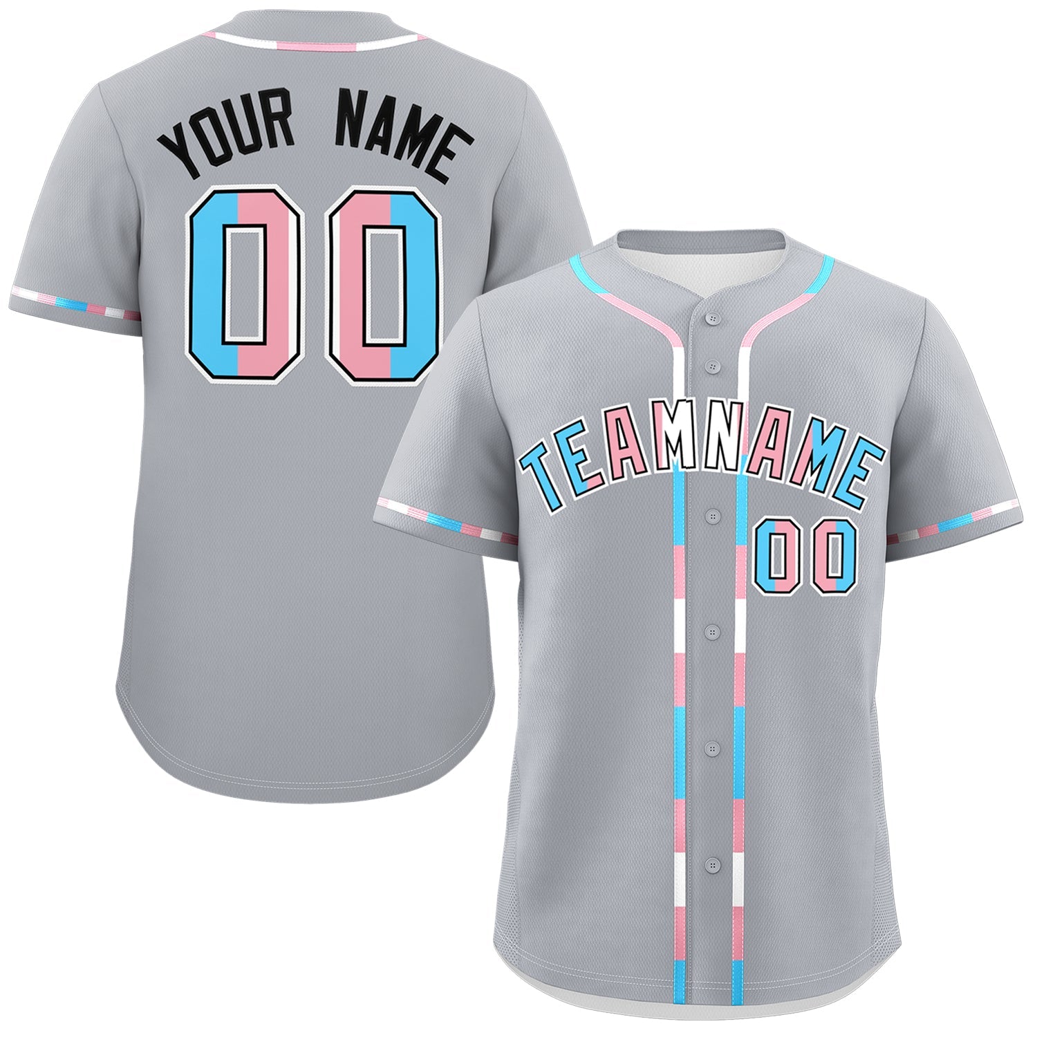 Custom Gray Transgender For Pride Month Classic Style Baseball Jersey| KXKSHOP