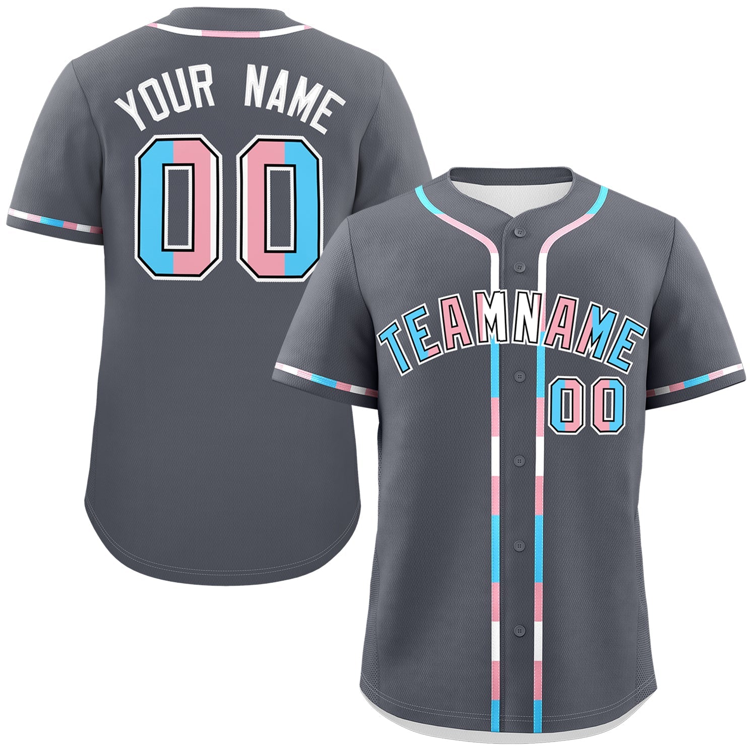Custom Dark Gray Transgender For Pride Month Classic Style Baseball Jersey| KXKSHOP