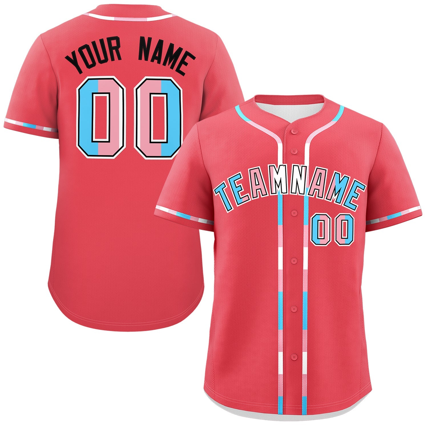Custom Light Red Transgender For Pride Month Classic Style Baseball Jersey| KXKSHOP