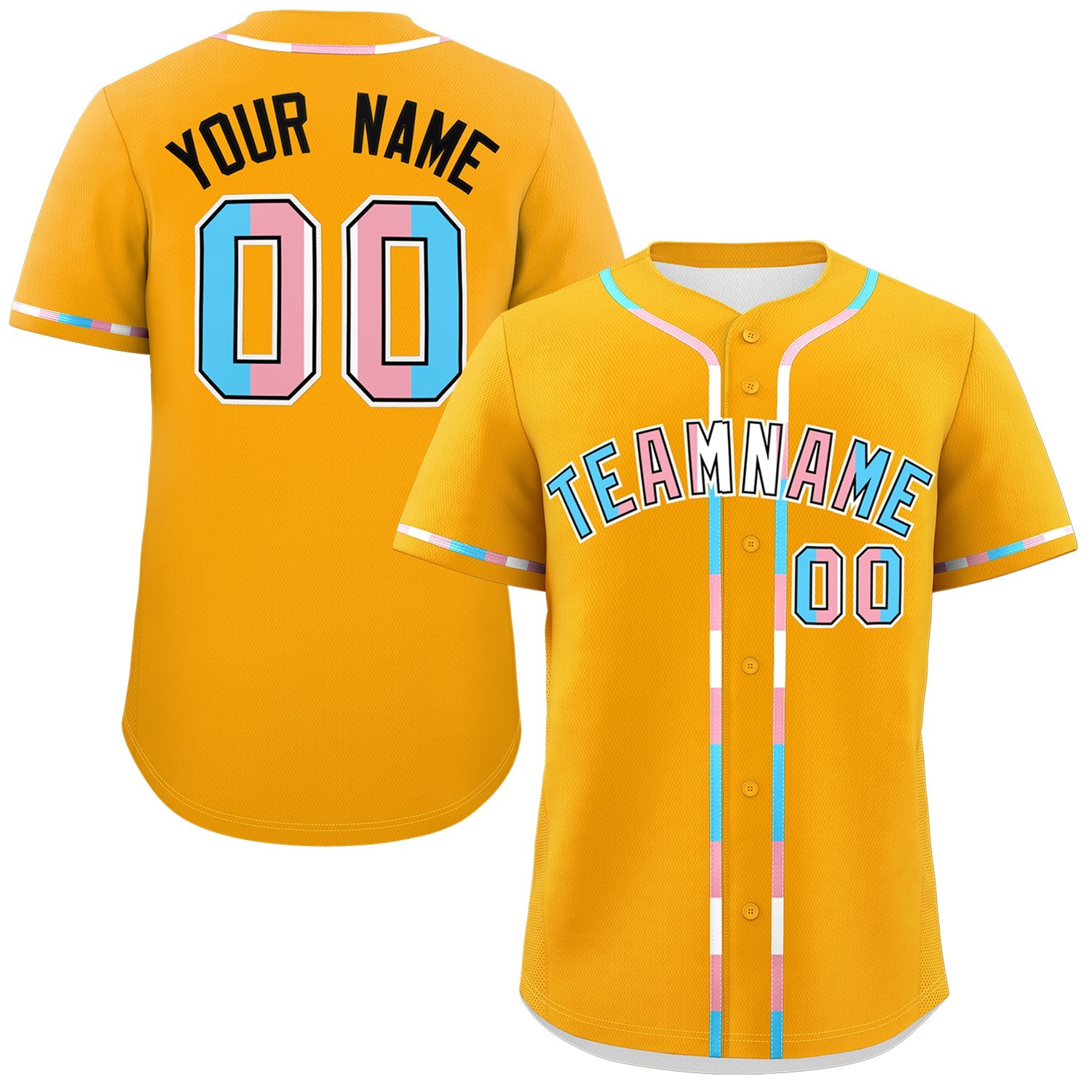 Custom Yellow Transgender For Pride Month Classic Style Baseball Jersey| KXKSHOP