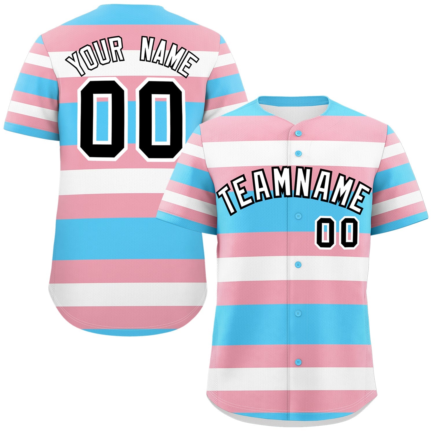 Custom Light Pink Blue Transgender For Pride Month Classic Style Baseball Jersey| KXKSHOP