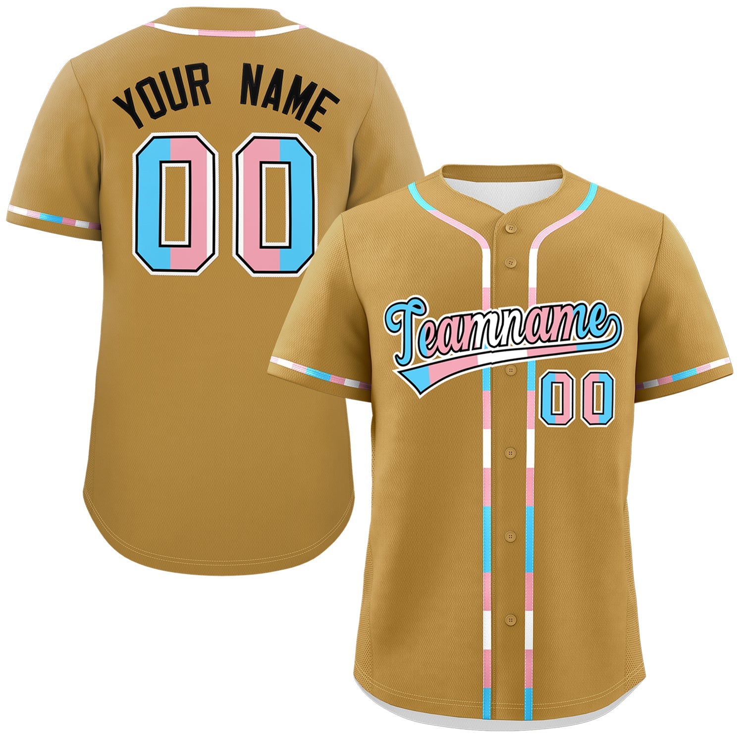 Custom Old Gold Transgender For Pride Month Classic Style Baseball Jersey| KXKSHOP