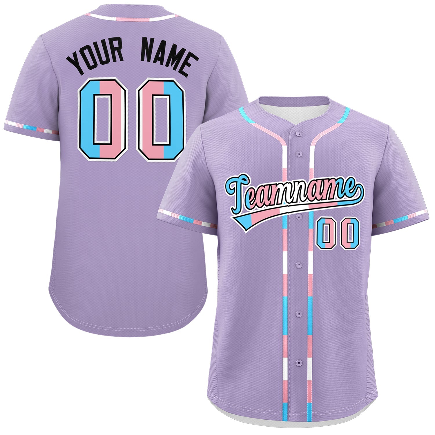 Custom Light Purple Transgender For Pride Month Classic Style Baseball Jersey| KXKSHOP